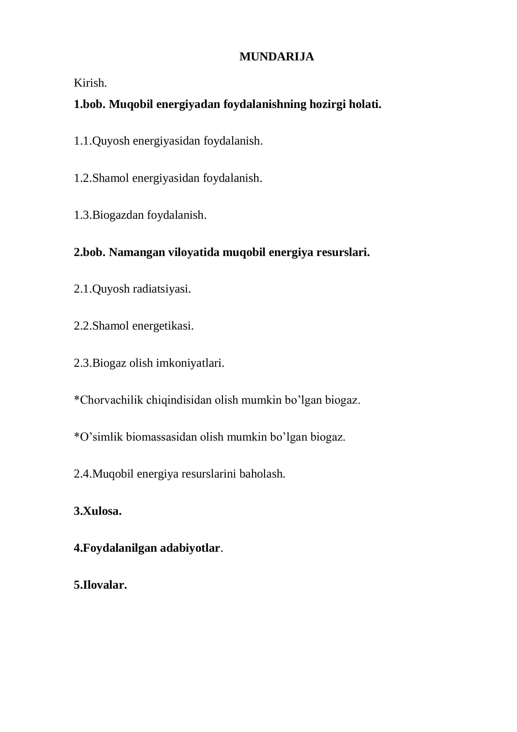 Muqobil energiya resurslarini baholash 2