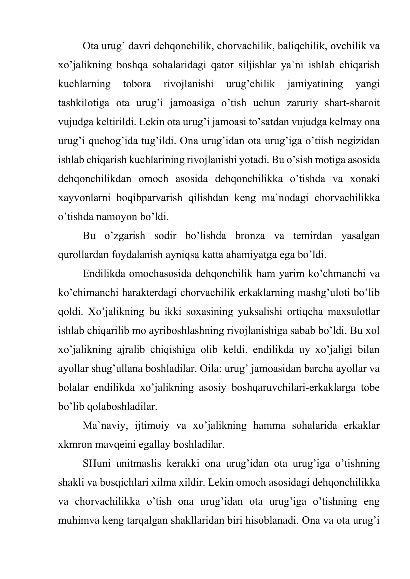 Xususiy mulk sinflar va davlatni paydo bo’lishi 2