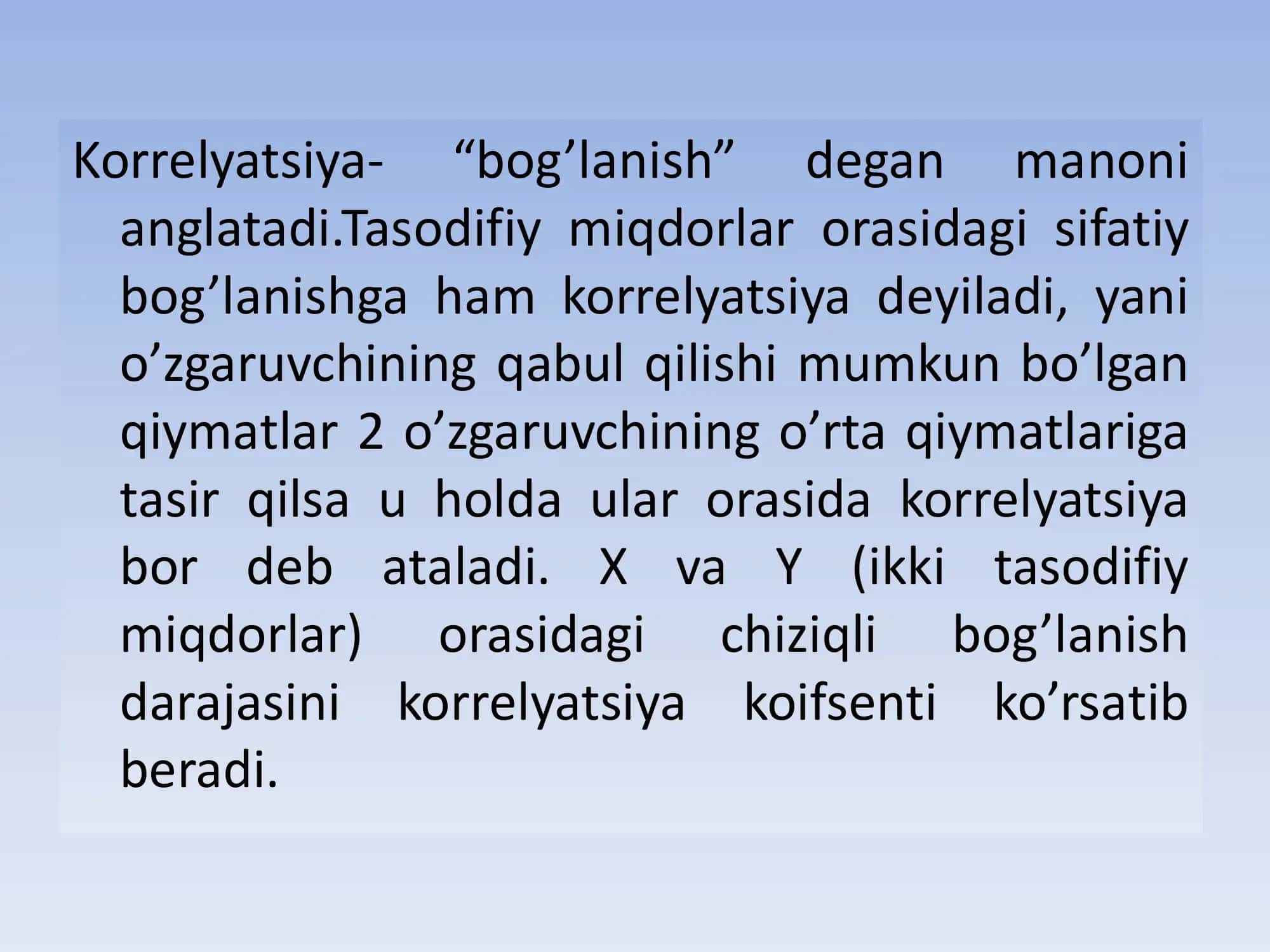 Korrelyatsiya koeffitsiyenti va uning mohiyati 2