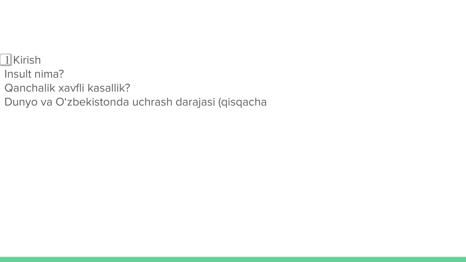 Asab tizimi kasalliklari. Insult 2