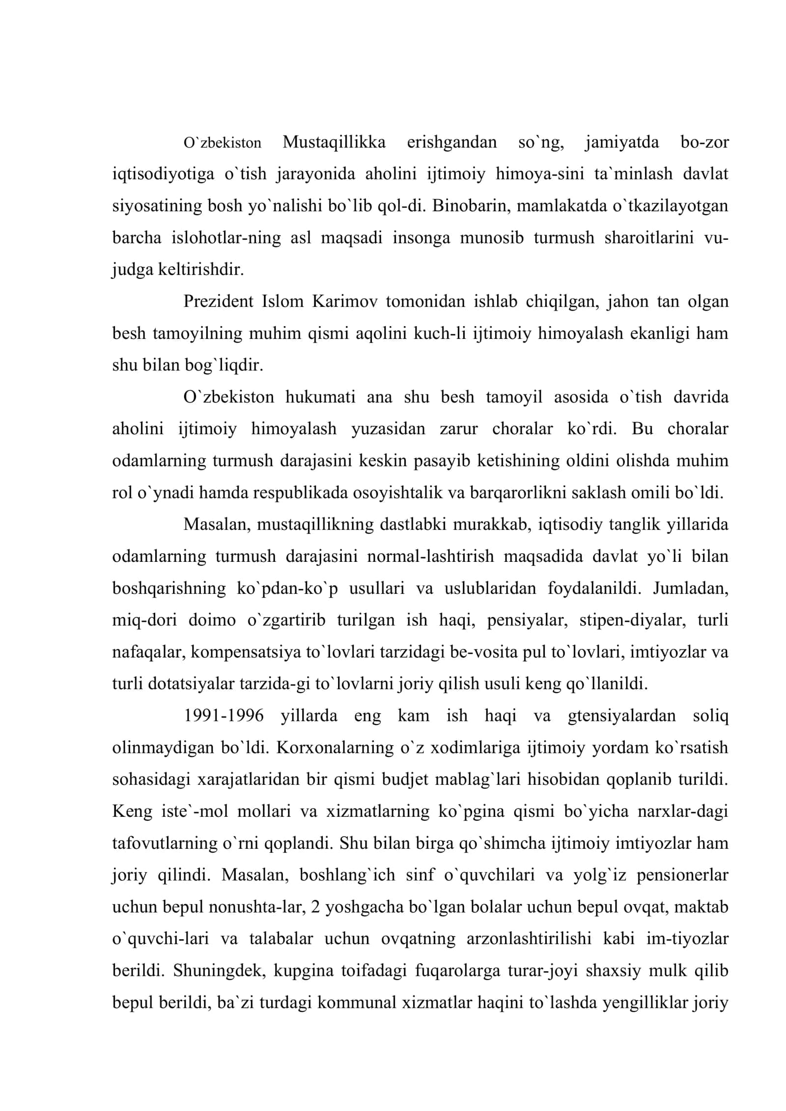 Aholini kuchli ijtimoiy himoyalash - davlat siyosatining bosh yo`nalishi 2