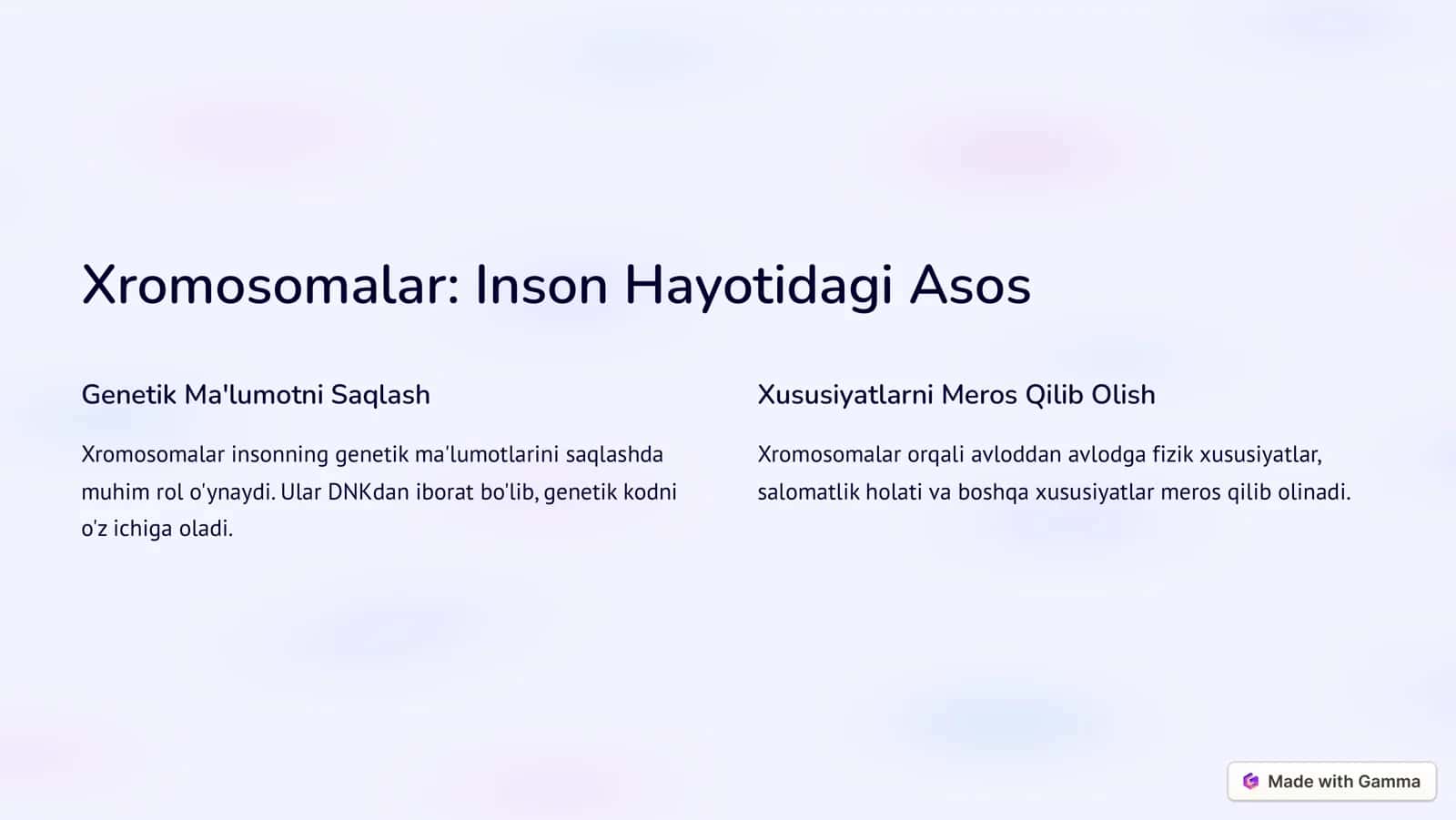 Xromosomalar: Tuzilishi va Soni 2