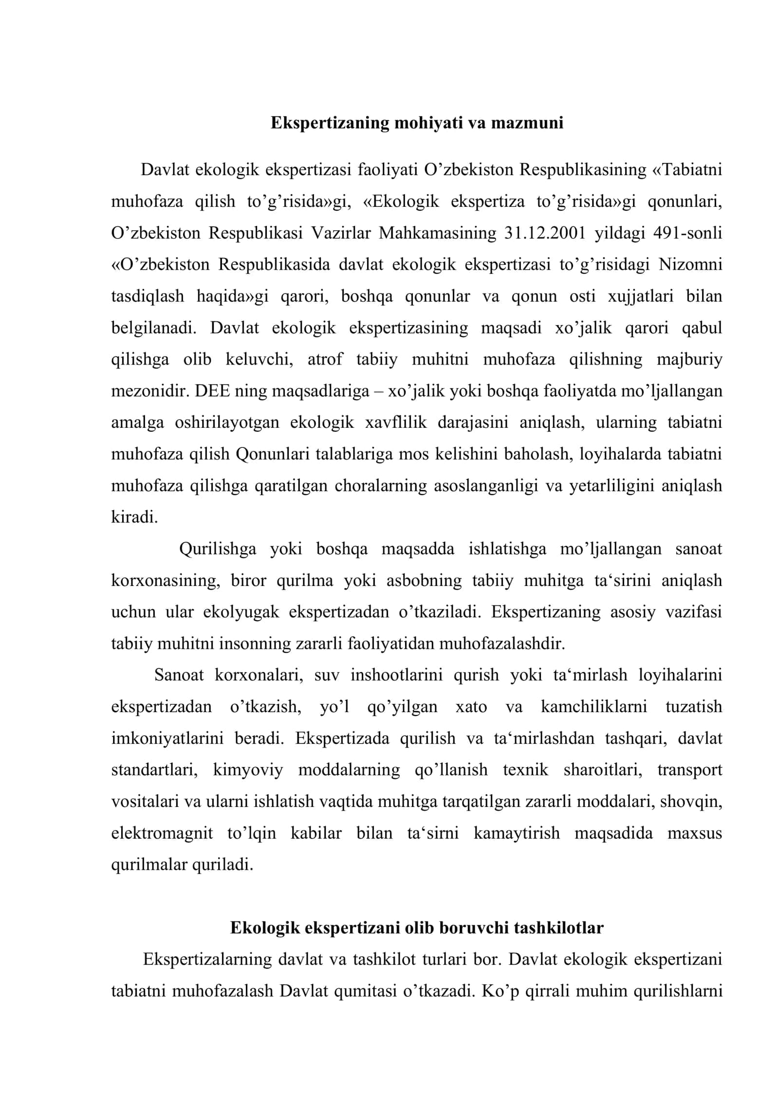 Ekologik ekspertiza 2