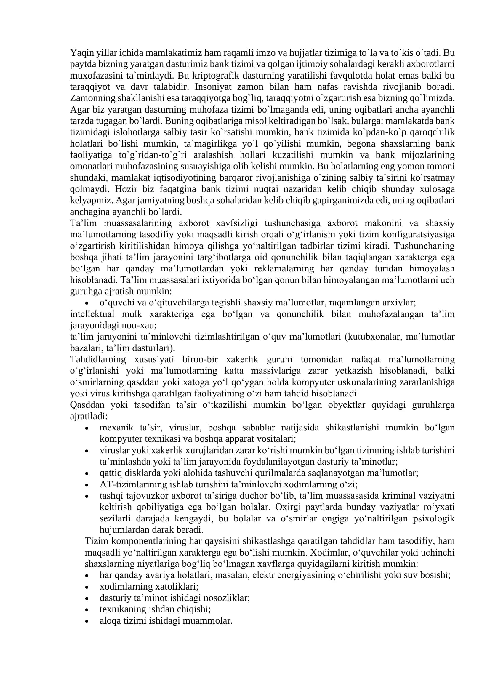 Axborotlarni himoyalashning texnik va dasturiy vositalari 2