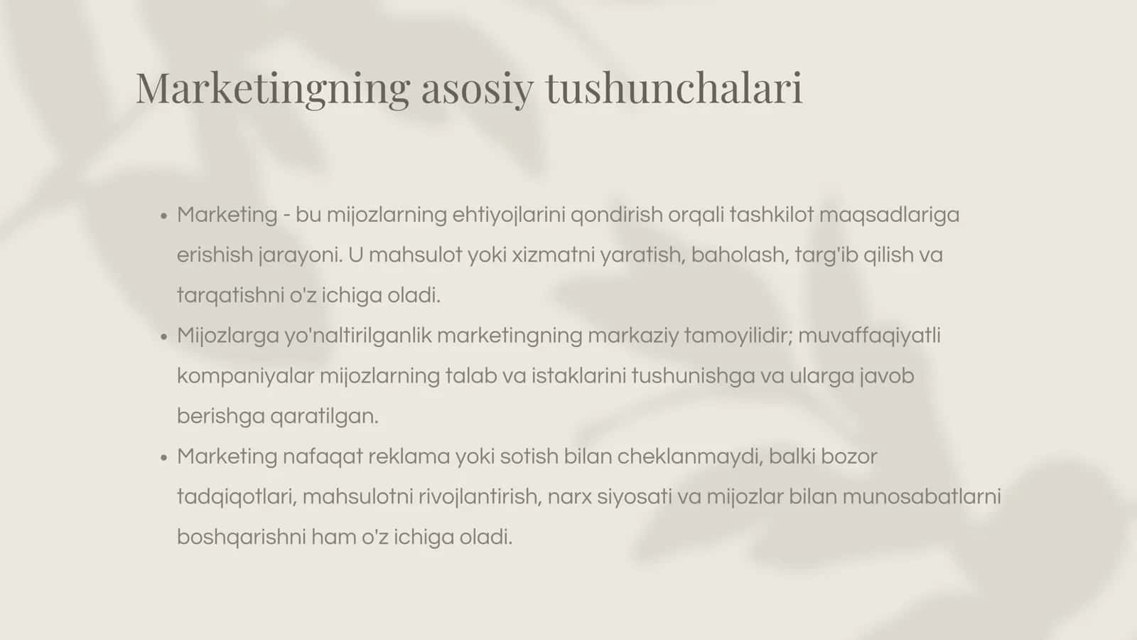 Marketingning sotishga taʼsirini oʻrganish 2
