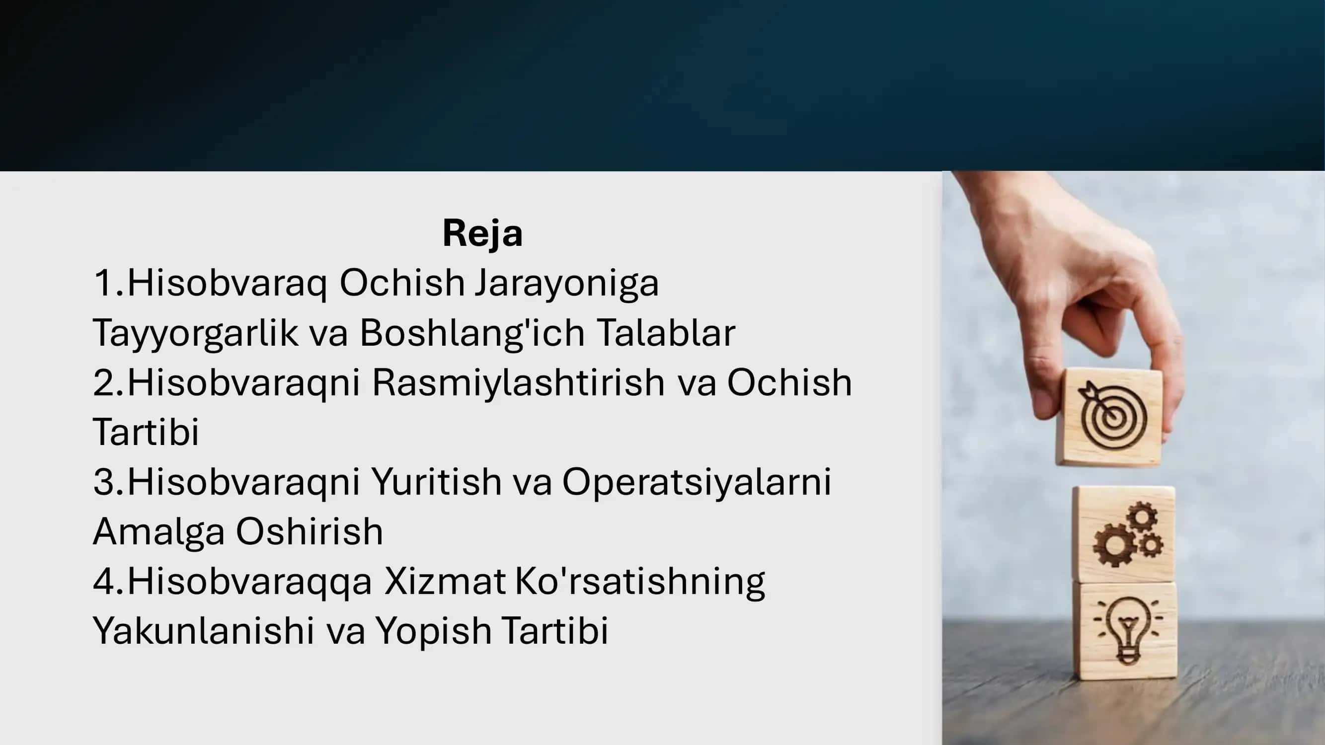 Hisobvaraq Ochish Jarayoni 2