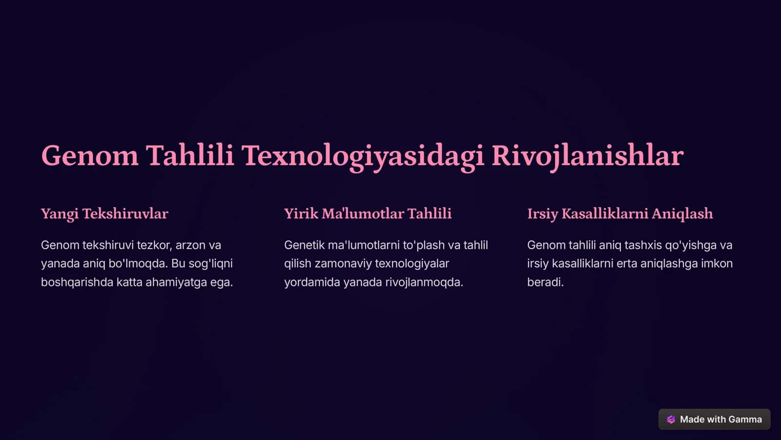 Genetikaning Yangi Yo'nalishlari 2