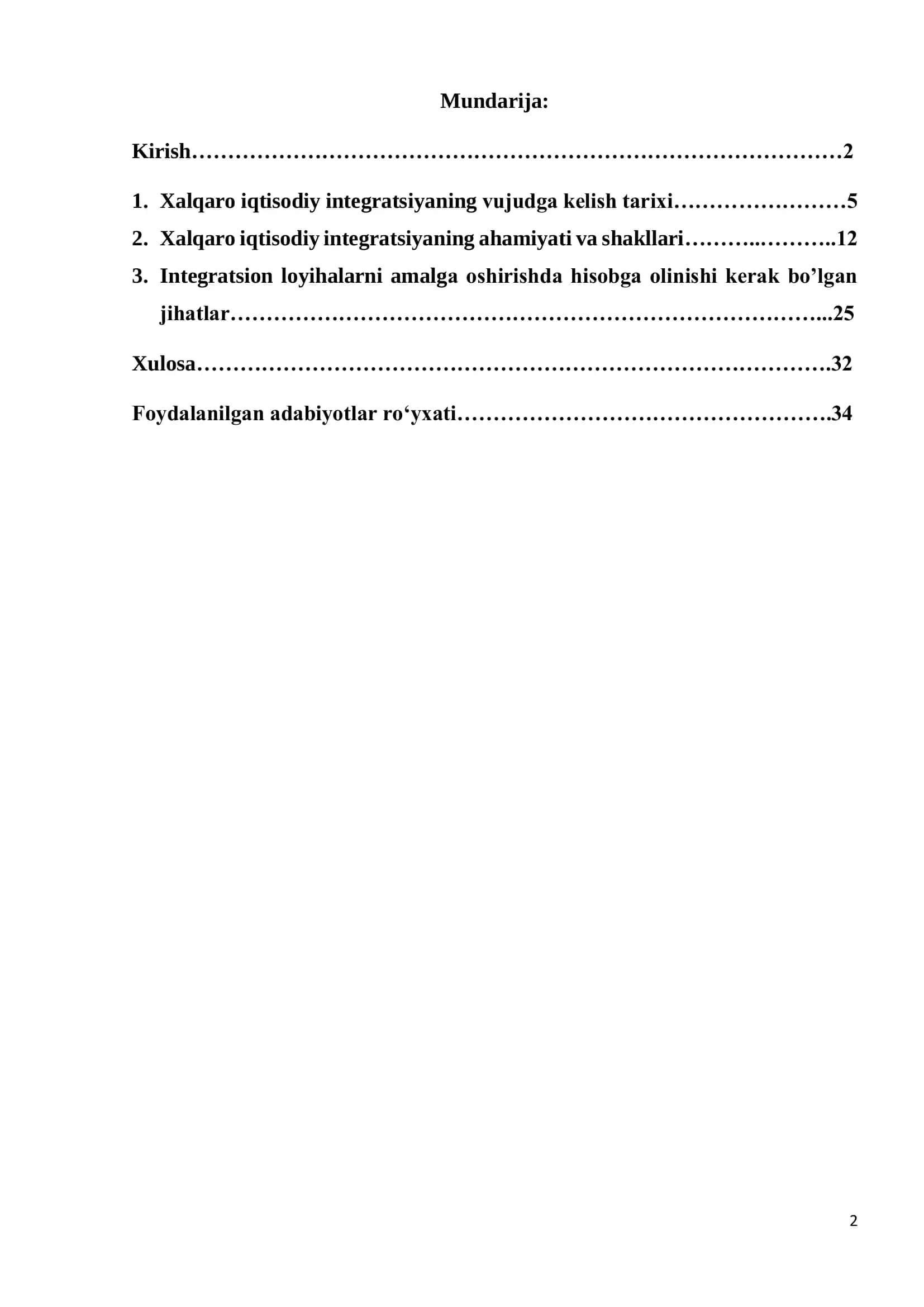 Xalqaro iqtisodiy integratsiyaning mazmuni va shakllari 2