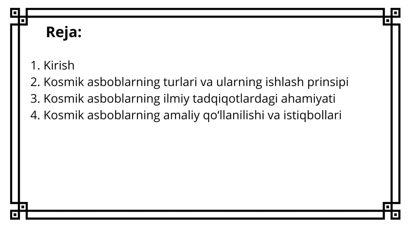Kosmik asboblar 2