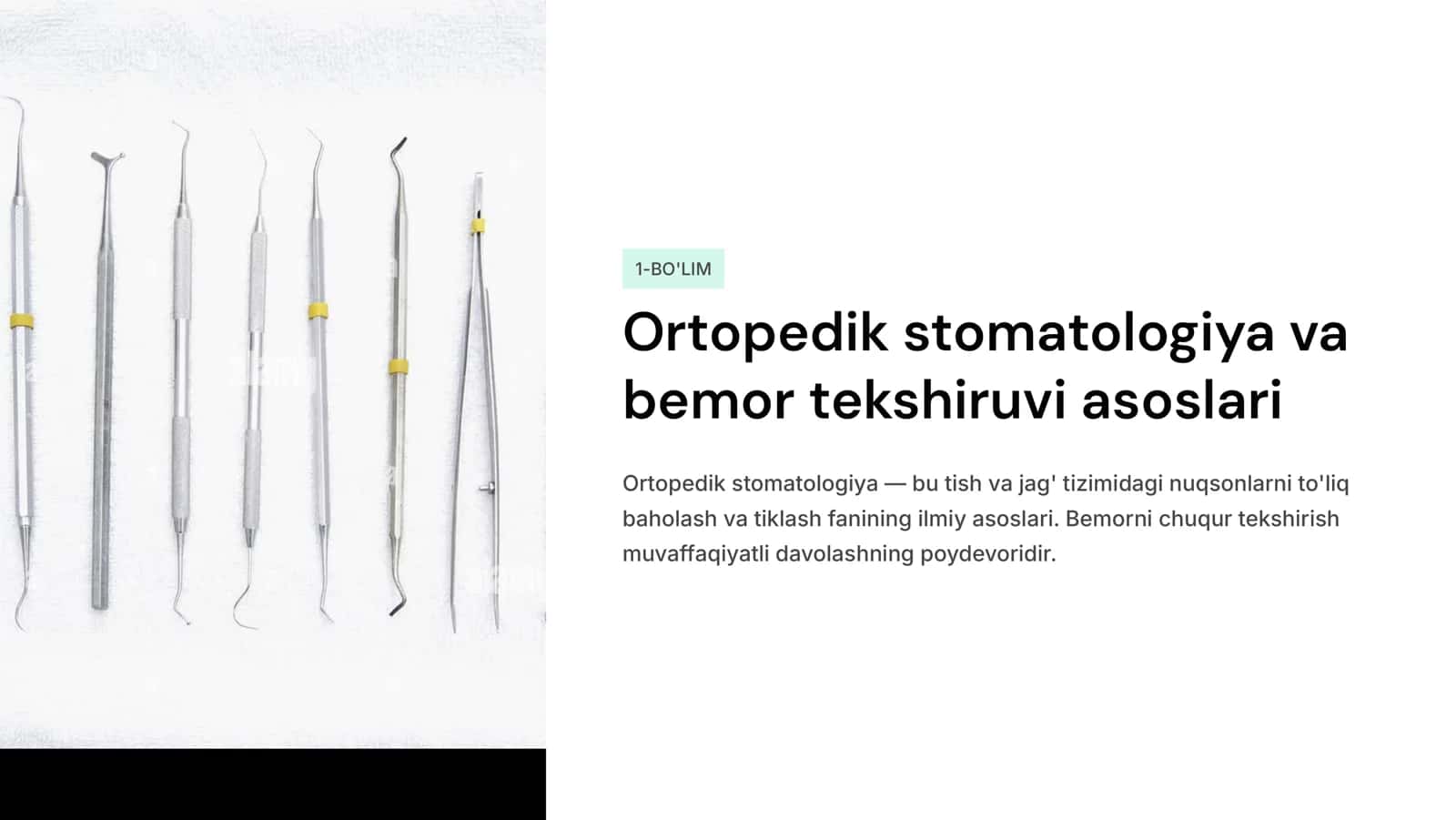 Ortopedik stomatologiyada bemorlarni asosiy tekshirish usullari 2