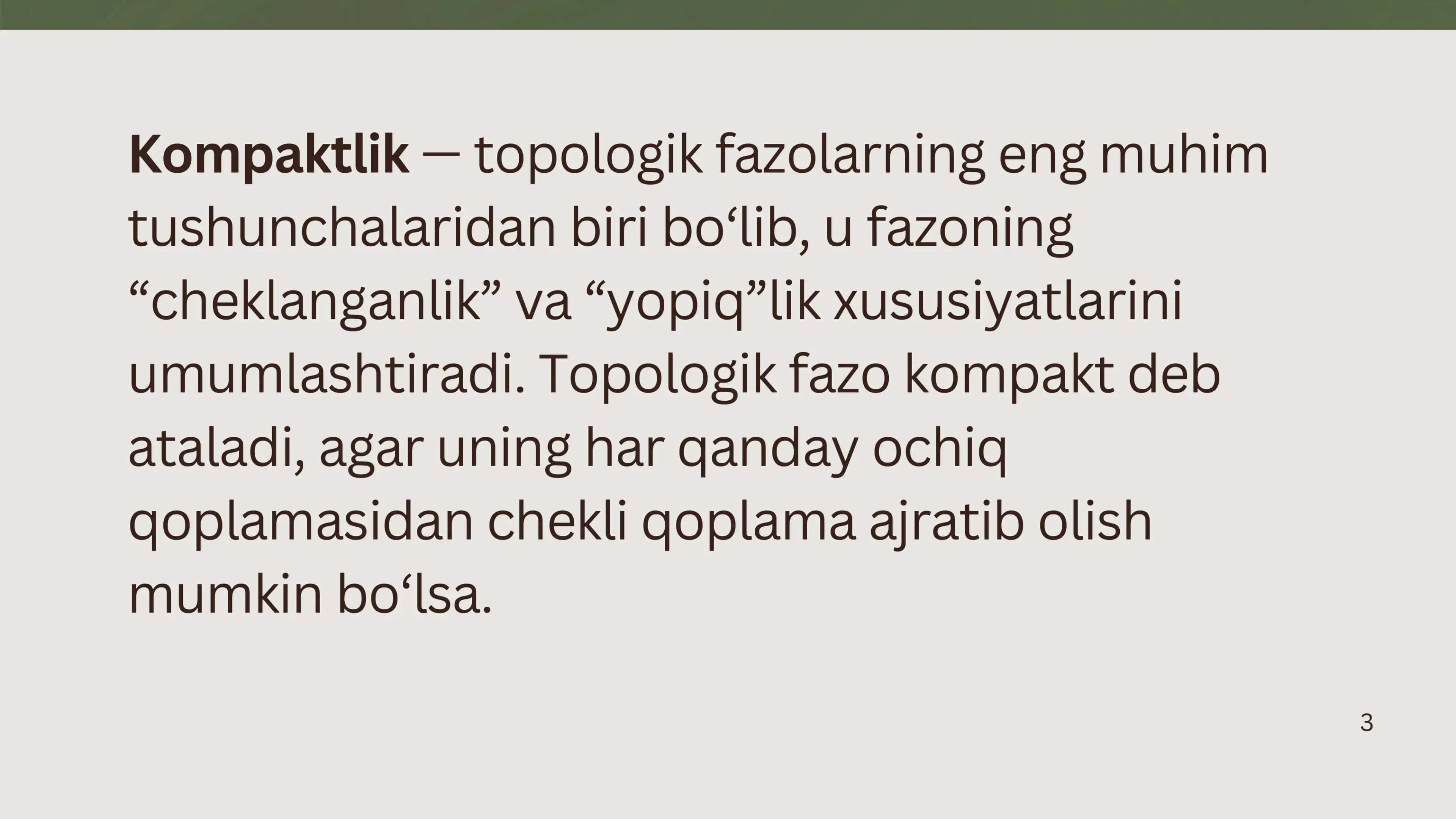 Kompakt fazolarning dekart ko'paytmada saqlashi 2