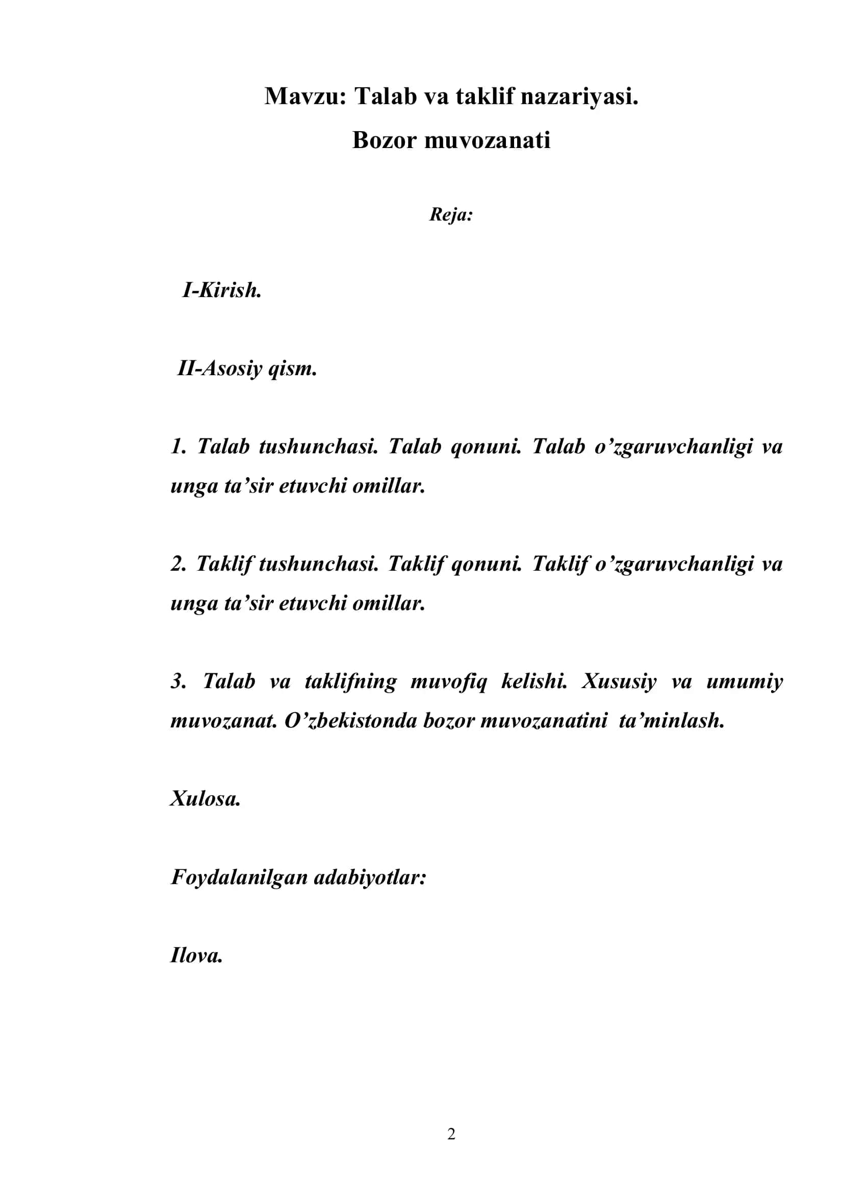 TALAB VA TAKLIF NAZARIYASI 2