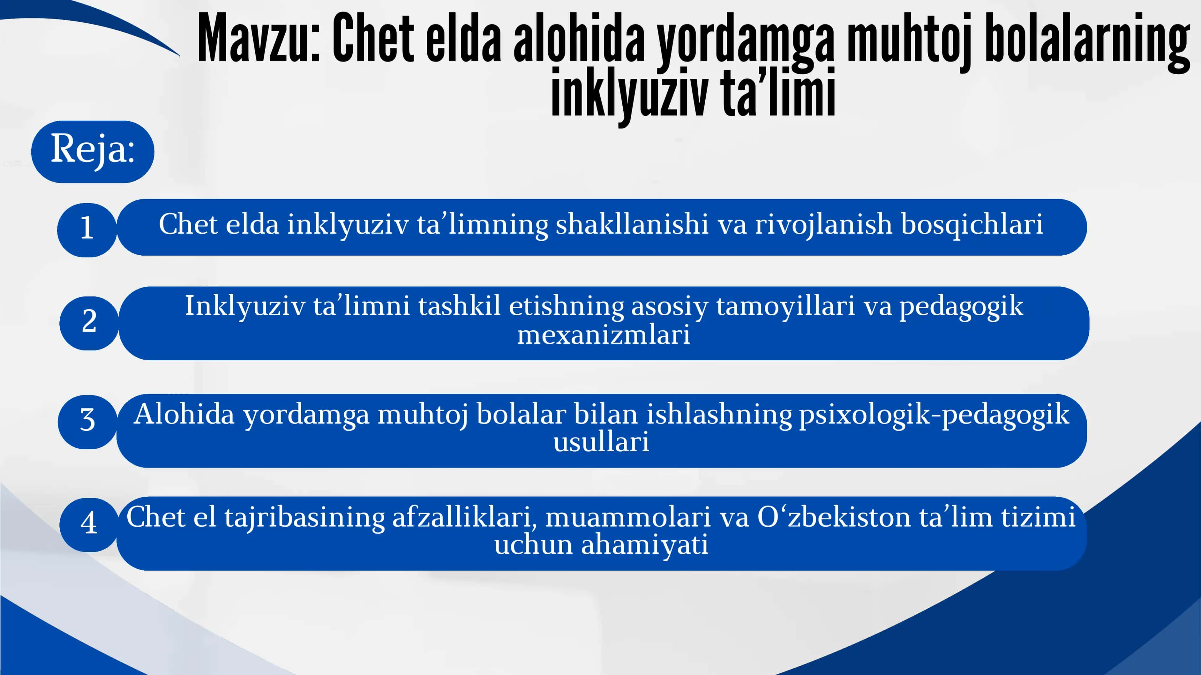Chet elda alohida yordamga muhtoj bolalarning inklyuziv ta’limi 2