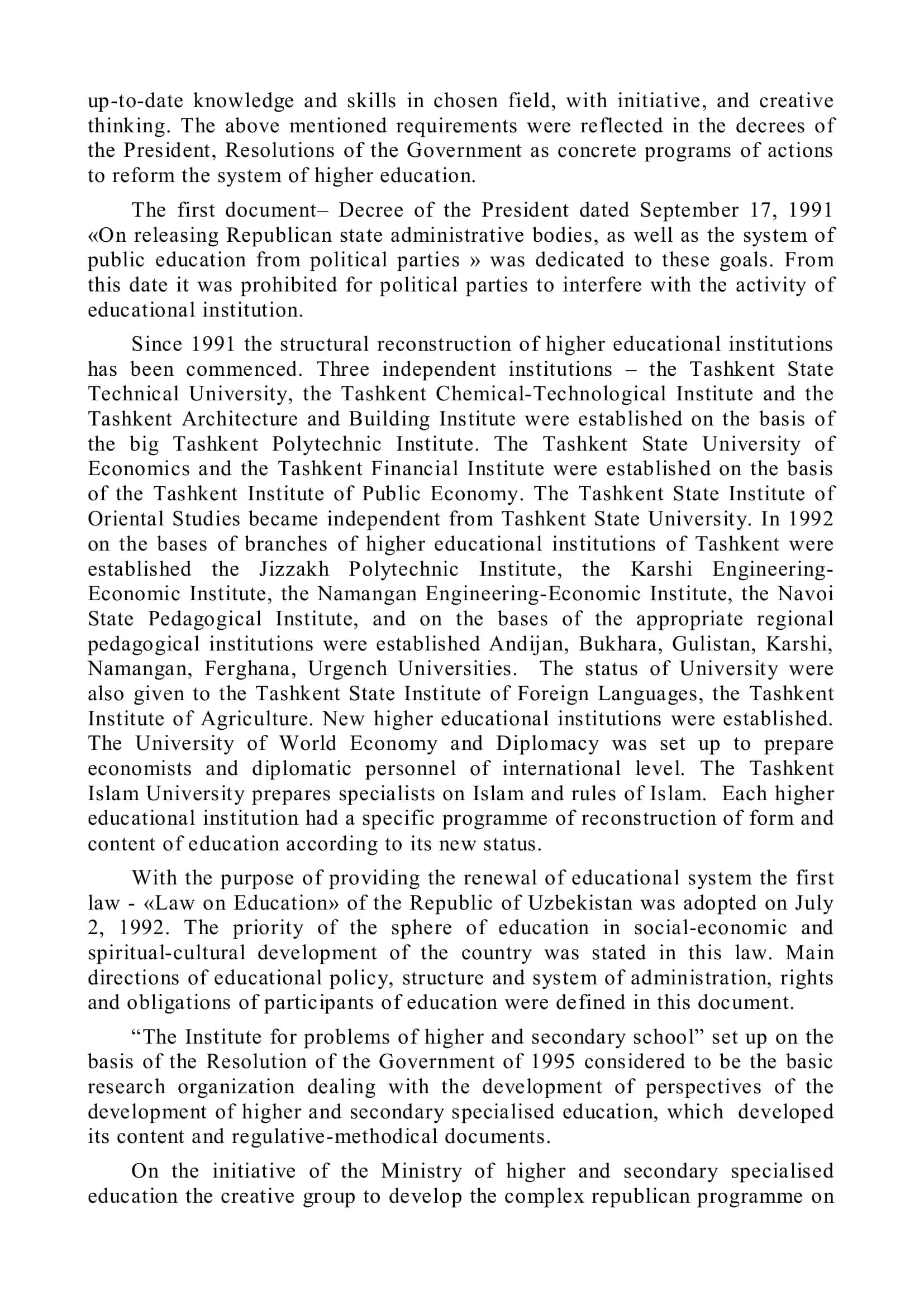 System of Education in Uzbekistan 2