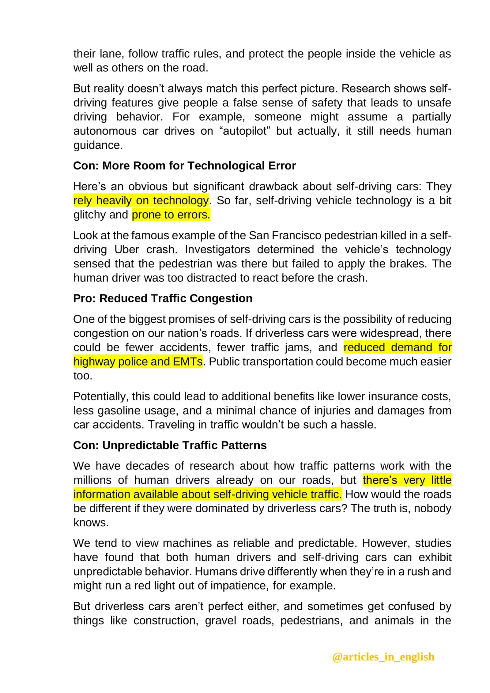 The Pros and Cons of Self Driving Cars 2