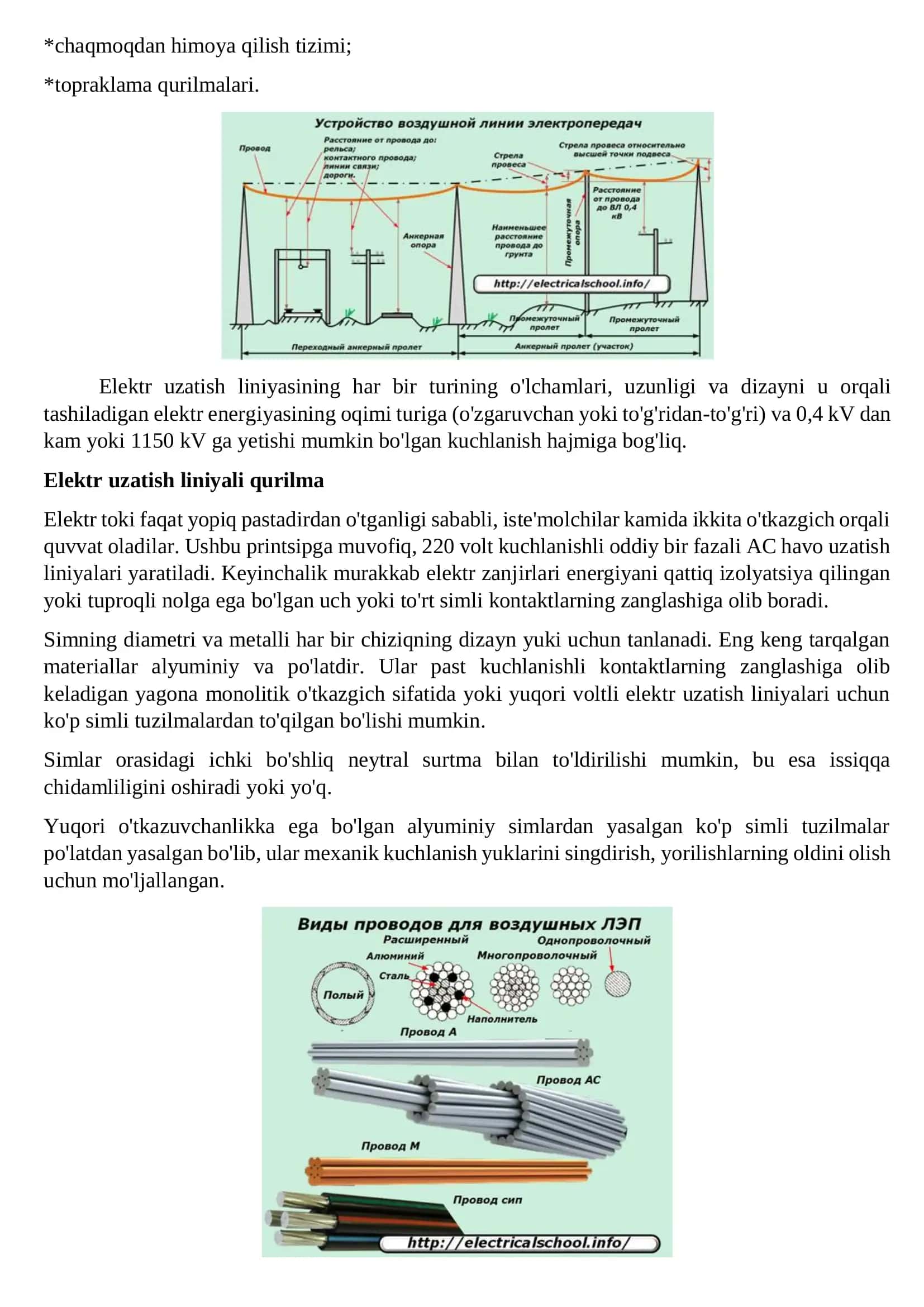 Elektr energiyani uzatish 2