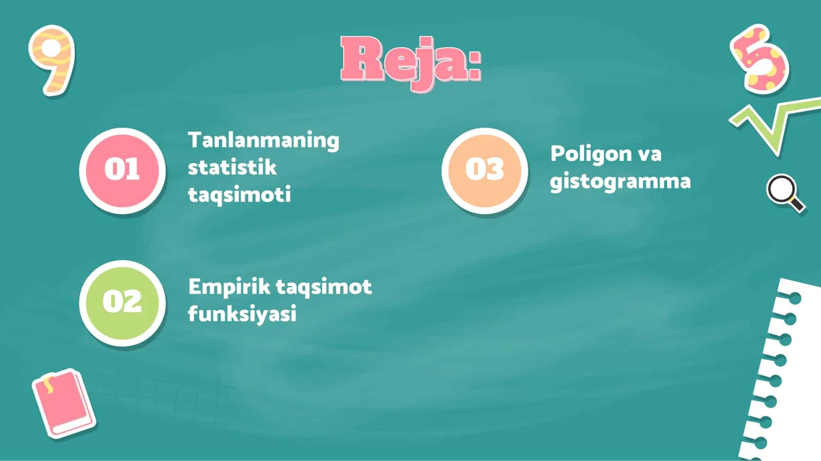 Statistik tanlanmaning asosiy xarakteristikalari 2