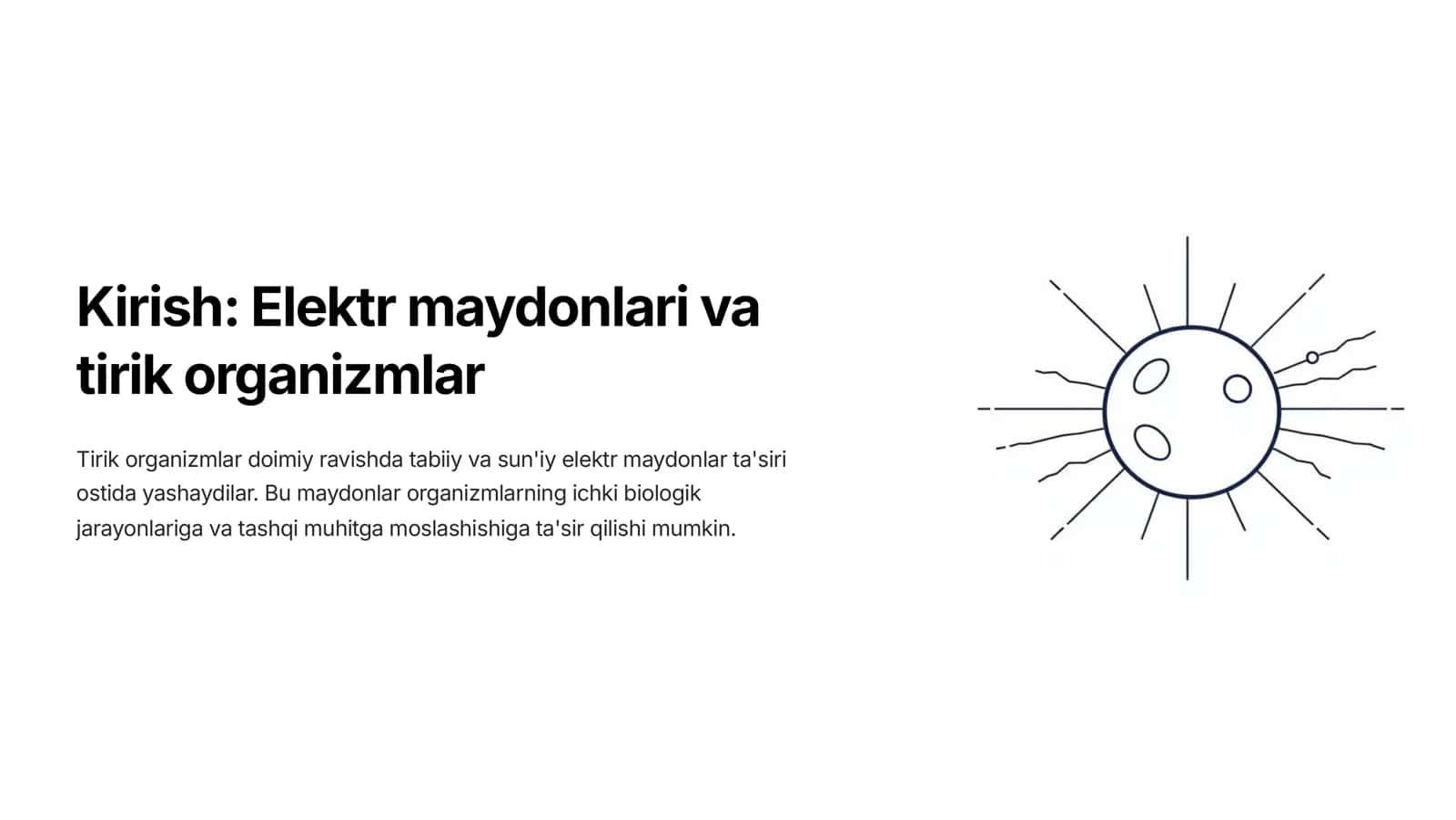 Organizm o'zgaruvchan elektr maydon bilan ta'sir etish 2