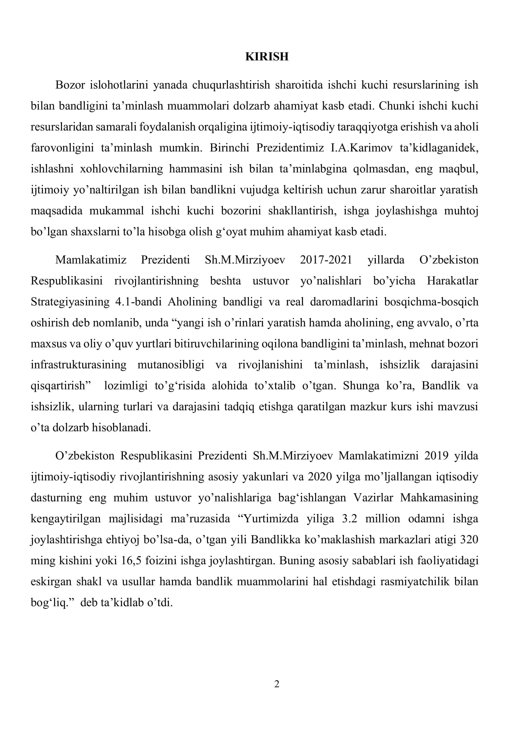 Bandlik va ishsizlik 2