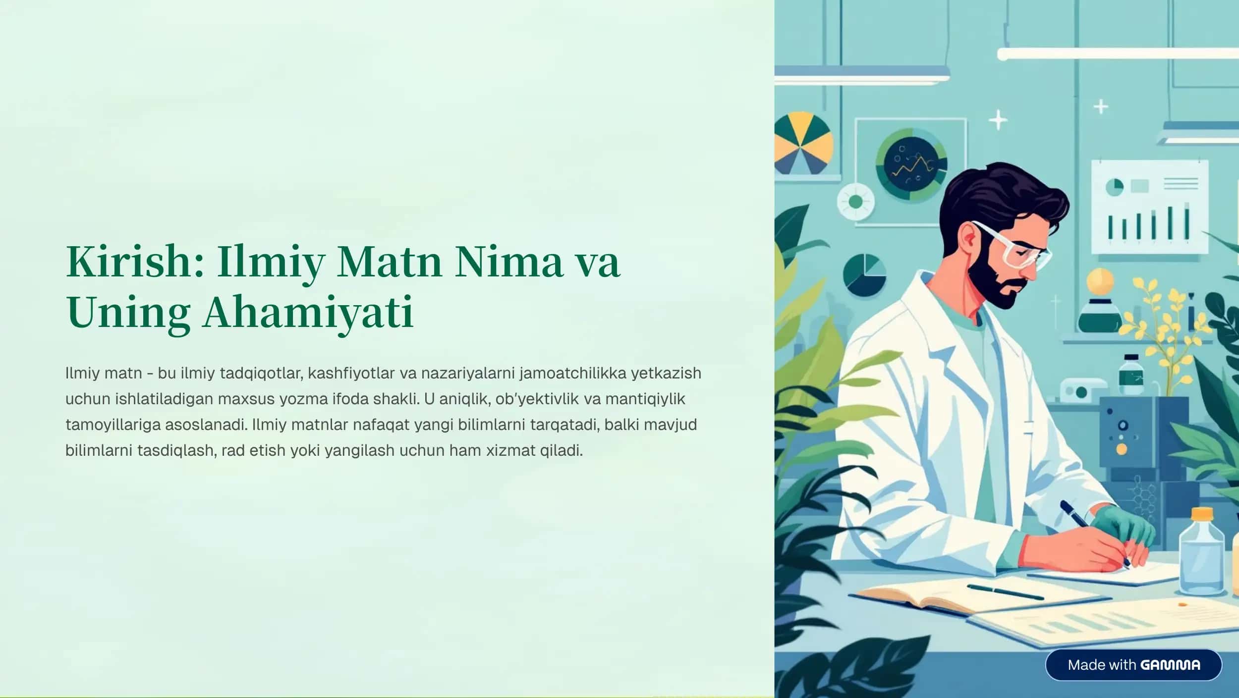 Ilmiy Matnda Bayon Turlari: Ta¾rif, Hikoya, Mulohaza 2