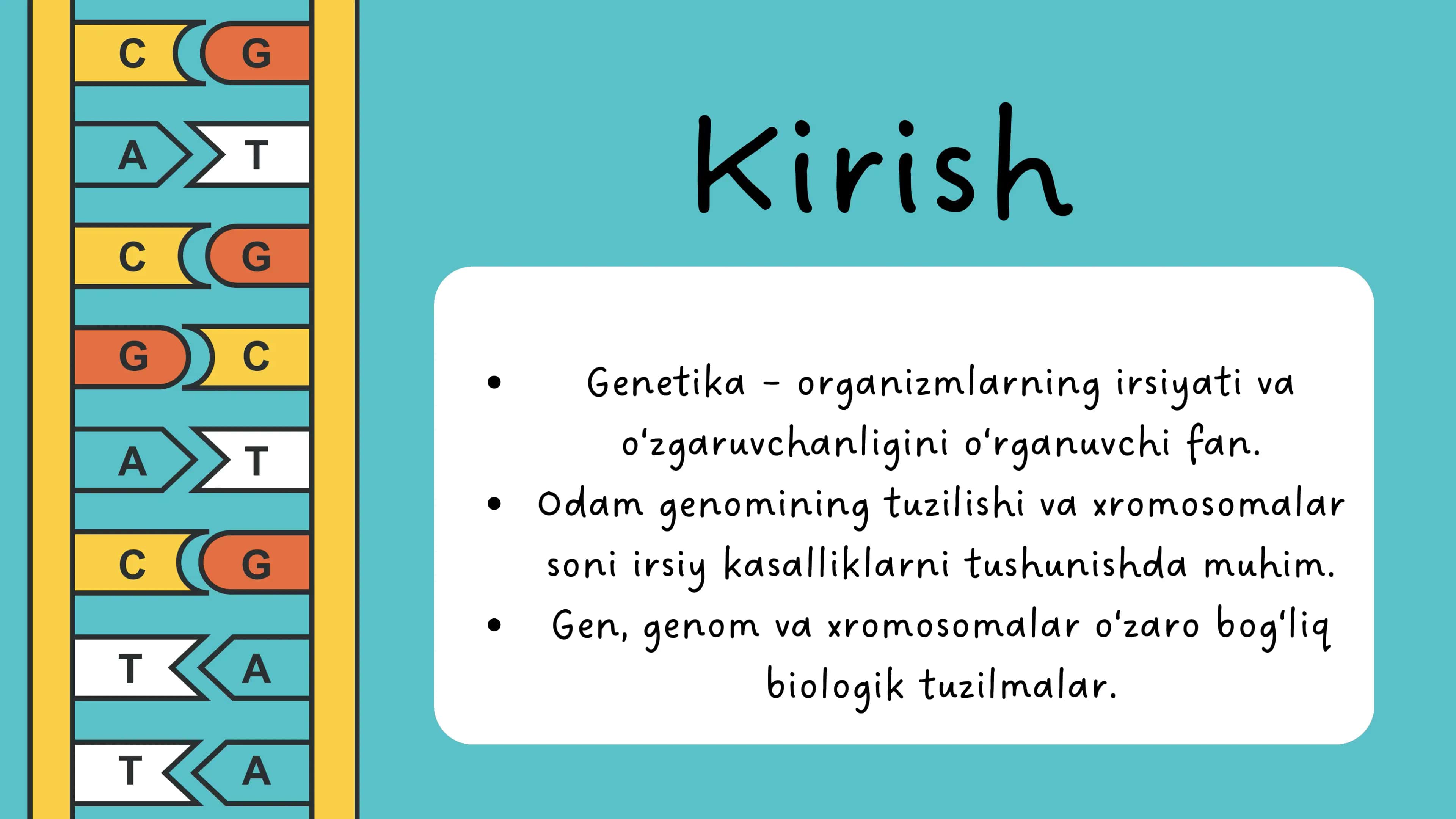 ODAM XROMOSOMASI, GENOM VA GEN KASALLIKLARI 2