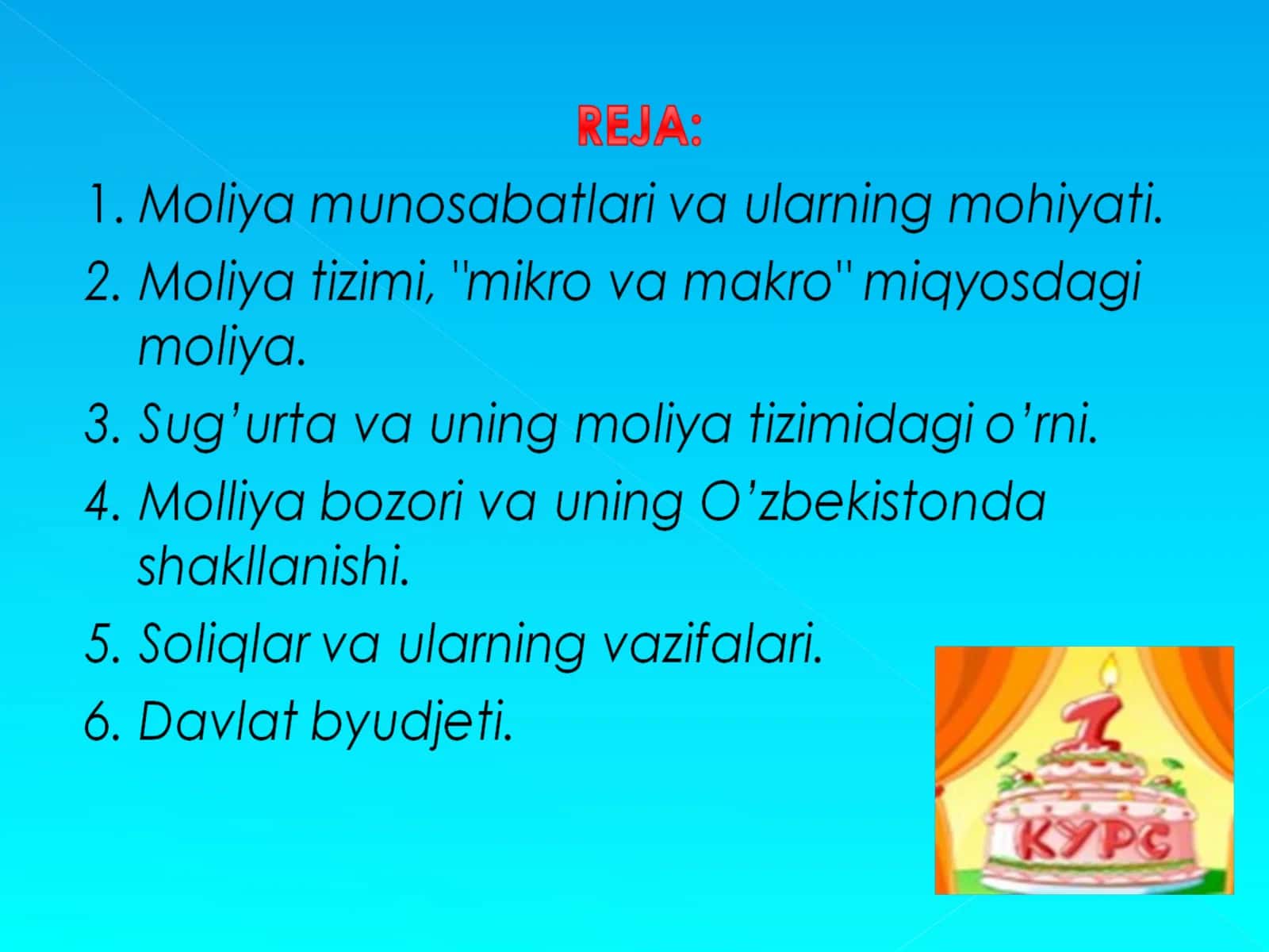 Moliya tizimi va voliyaviy siyosat 2