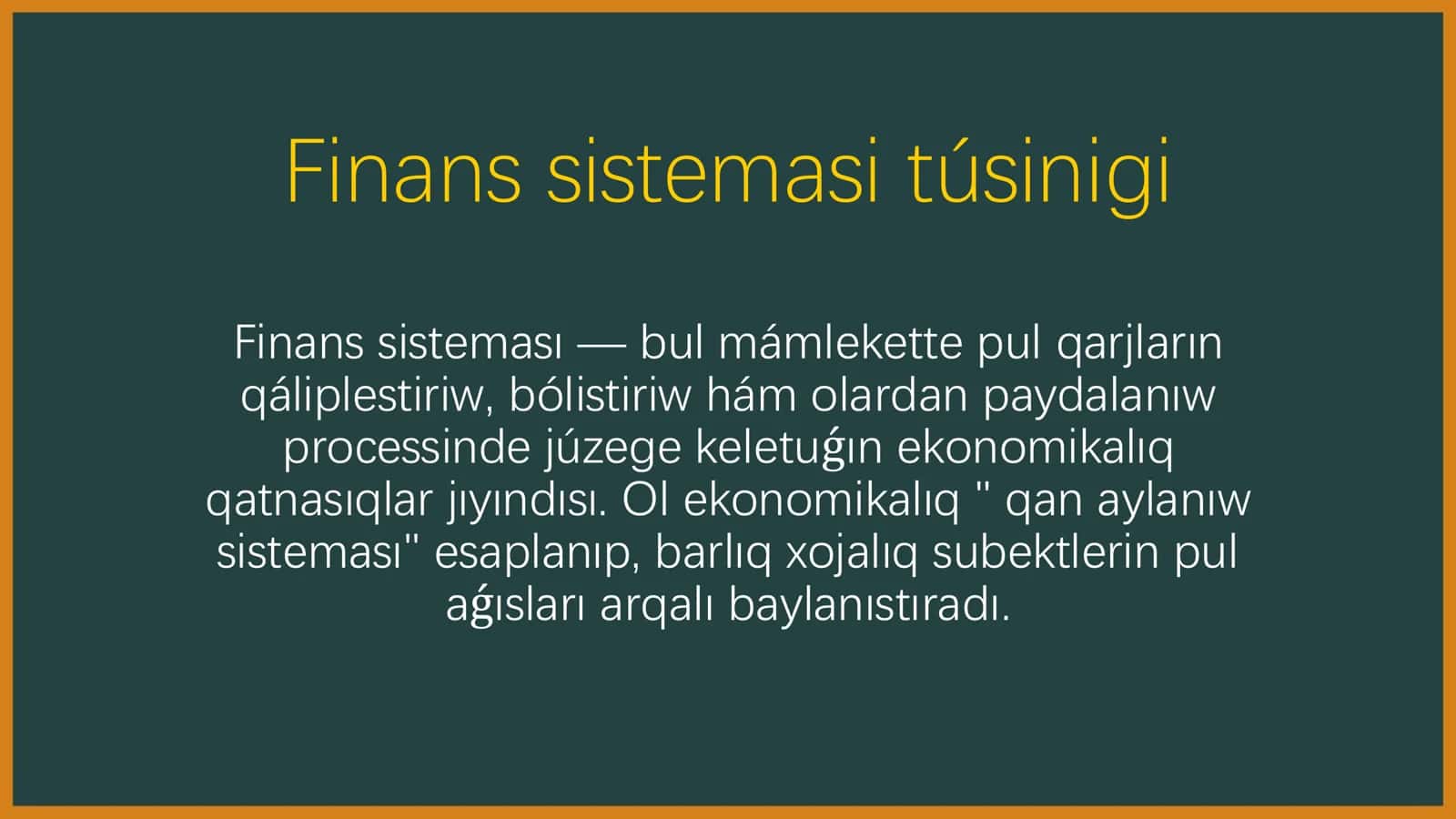 Finans sistemasi túsinigi 2