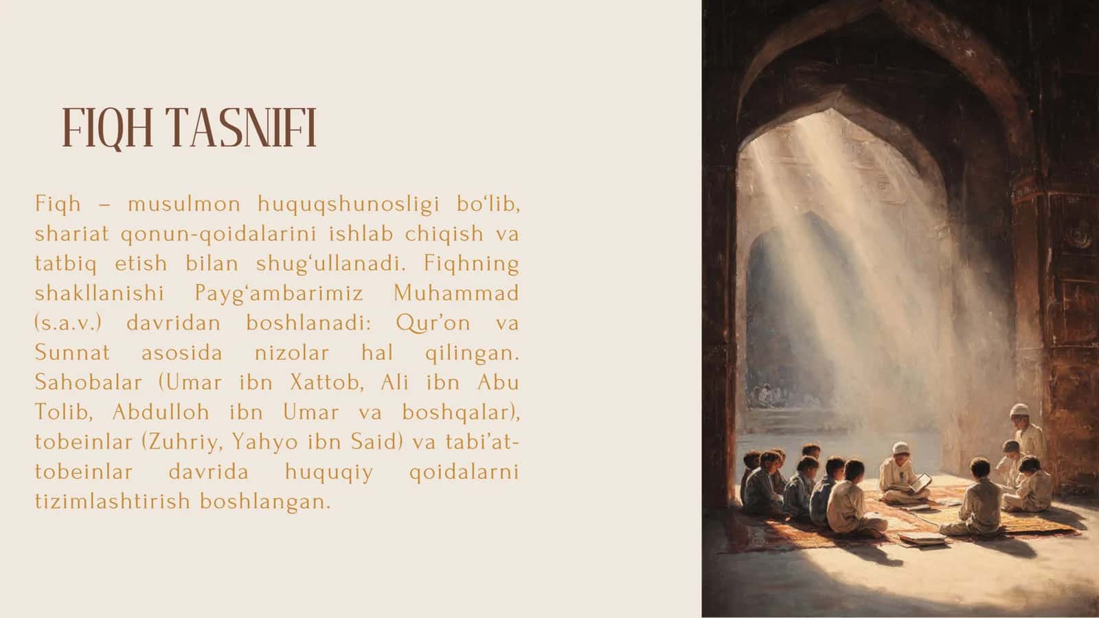 ISLOM FIQHIY MAKTABLARI FIQH TASNIFI 2