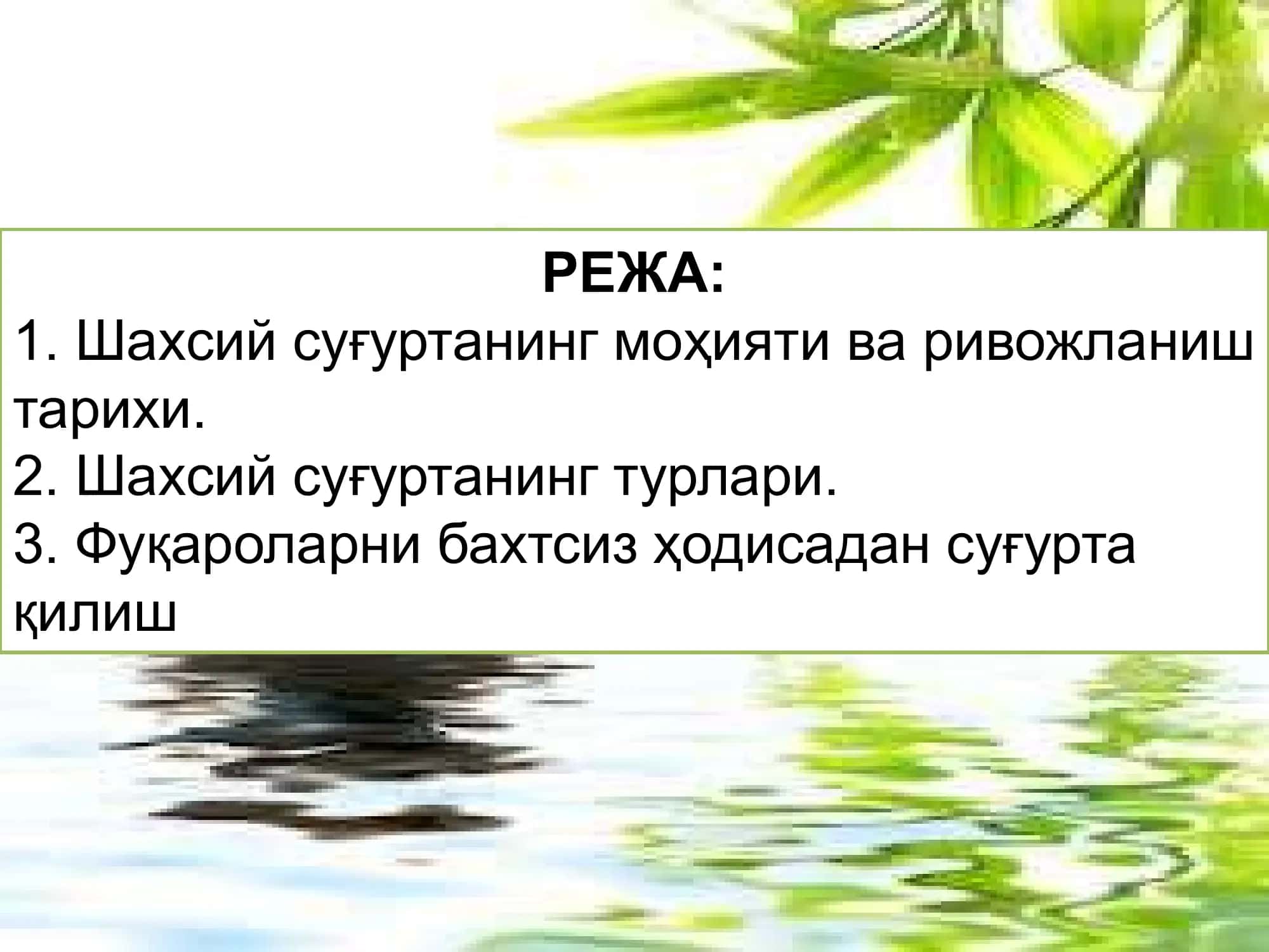 Шахсий суғурта 2