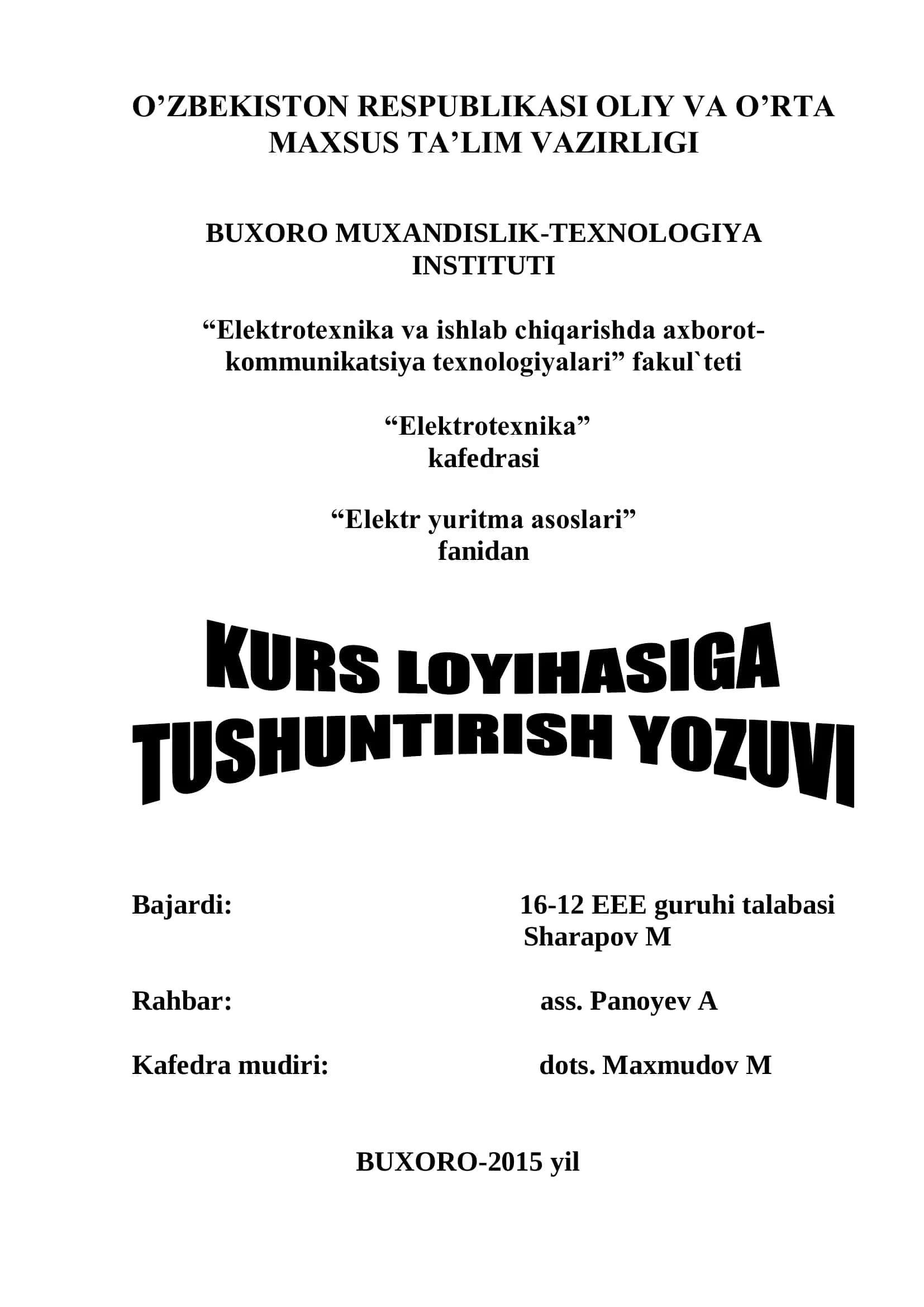 Elektr yuritma asoslari 2