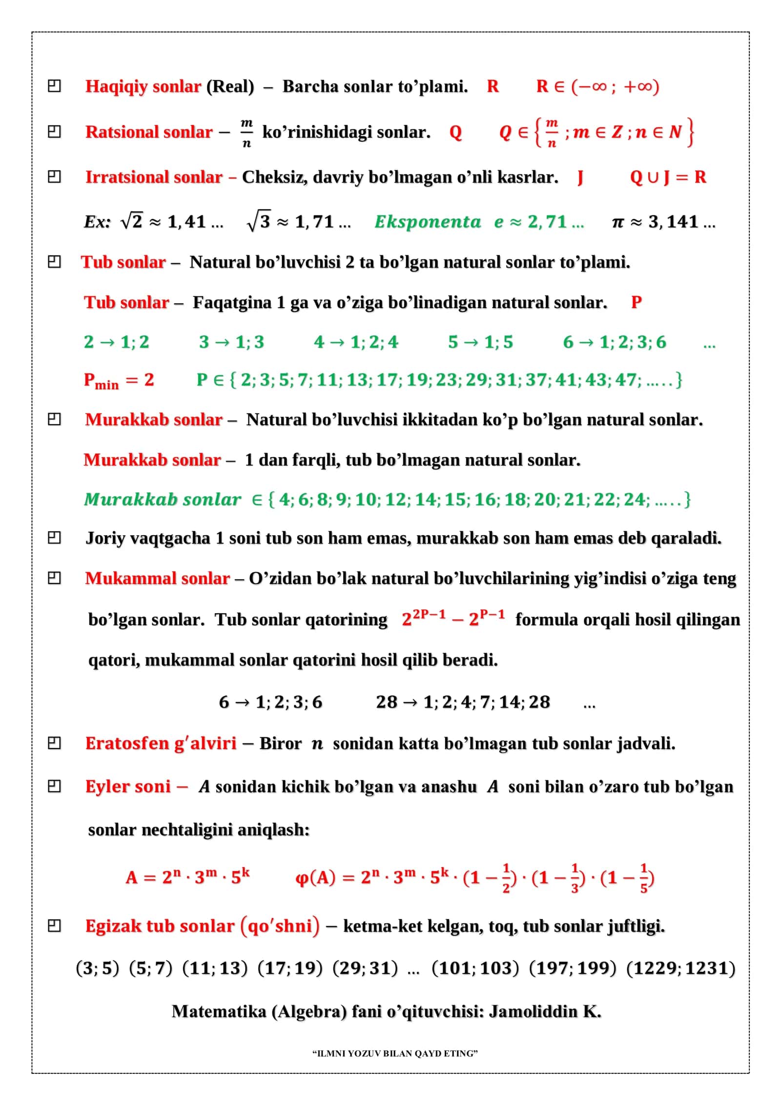 ILMNI YOZUV BILAN QAYD ETING matematika sm , mm, m 2