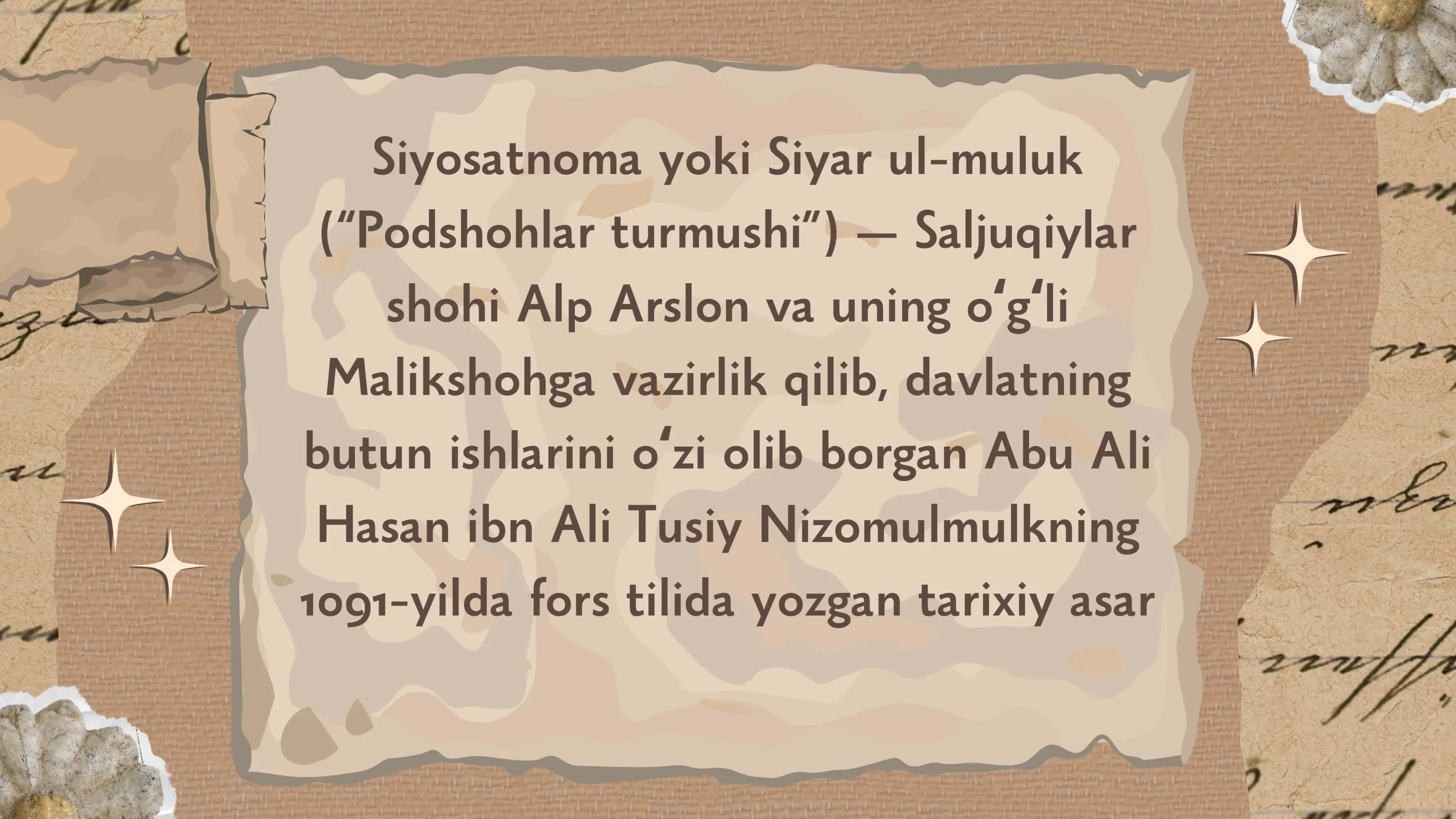 Nizomulmulkning Siyosatnoma asari 2