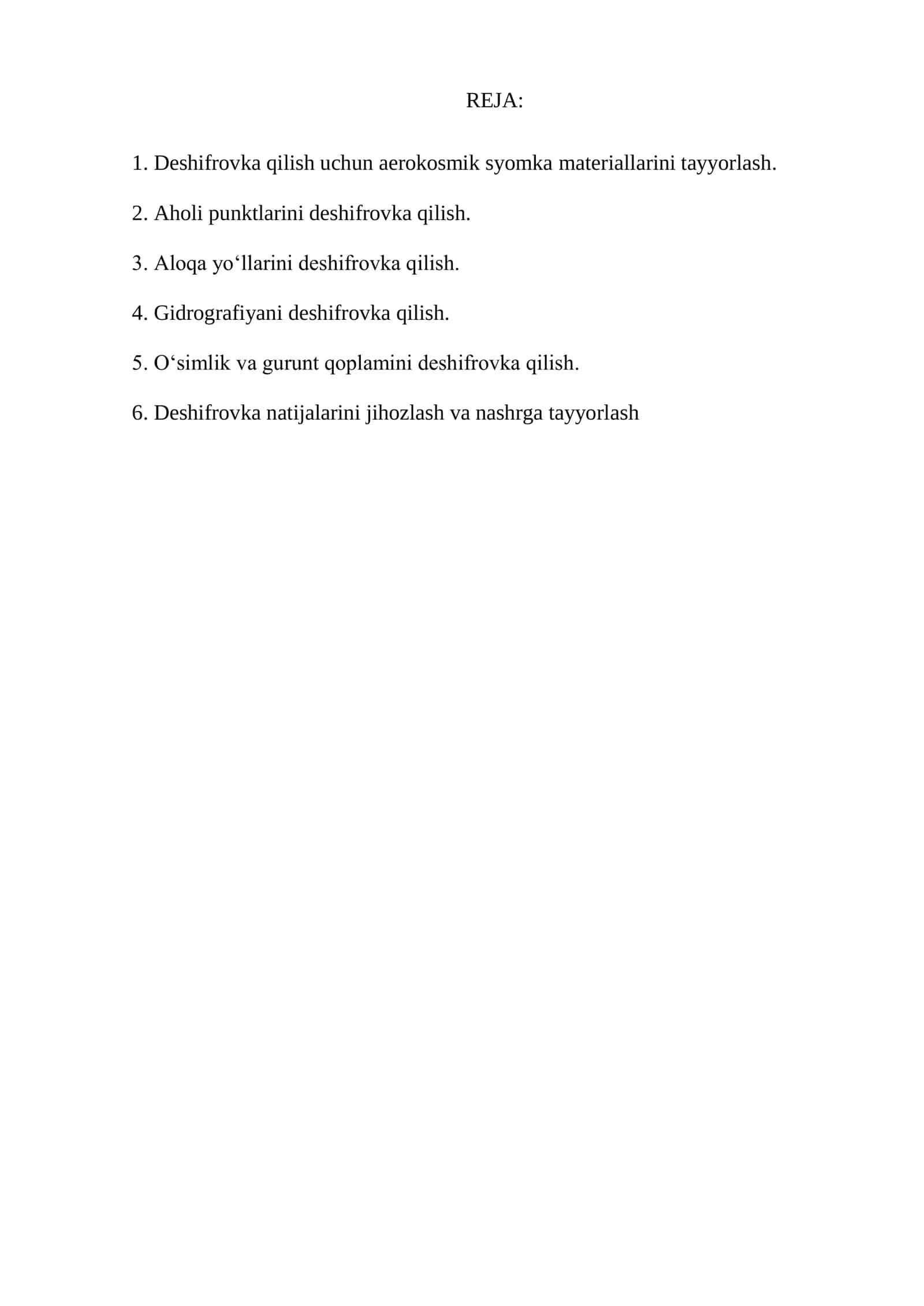 Аerokosmik suratlarni deshifrovka qilish 2