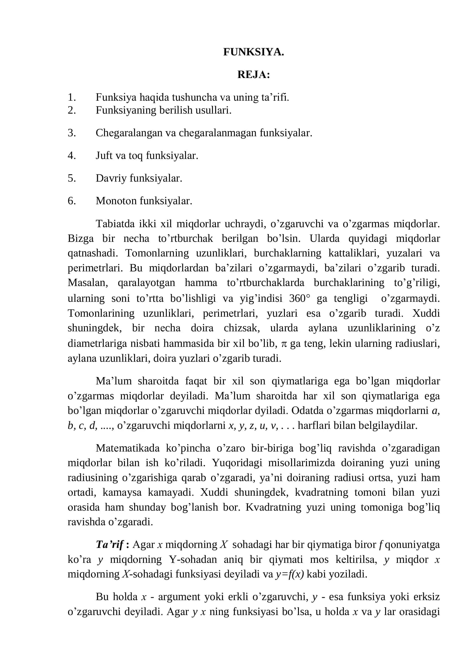 Funksiyaning limiti va uzluksizligi 2