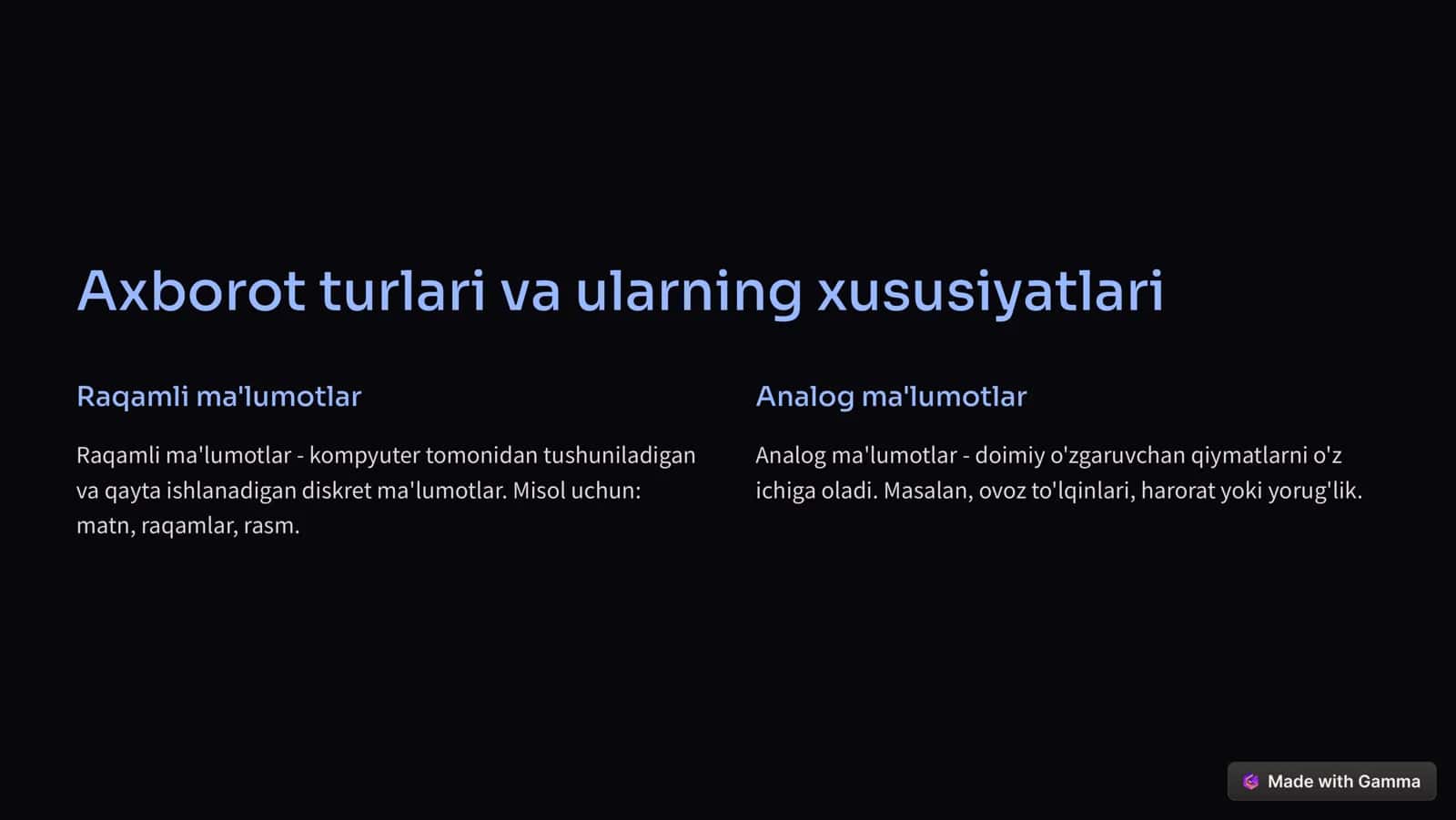 Axborot texnologiyalari 2