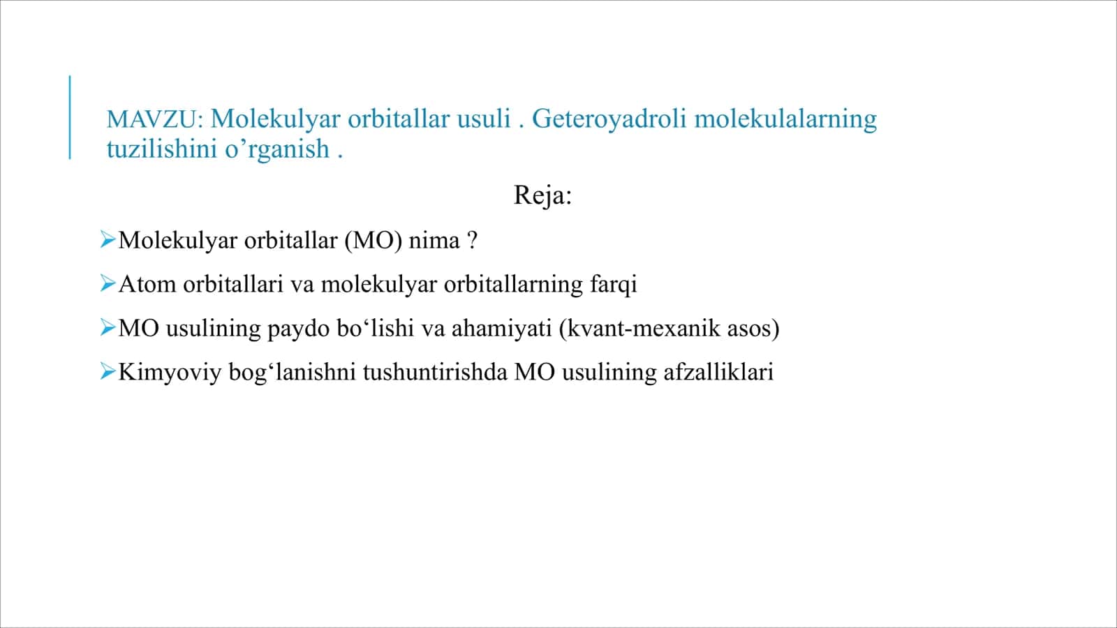 Molekulyar orbitallar usuli 2
