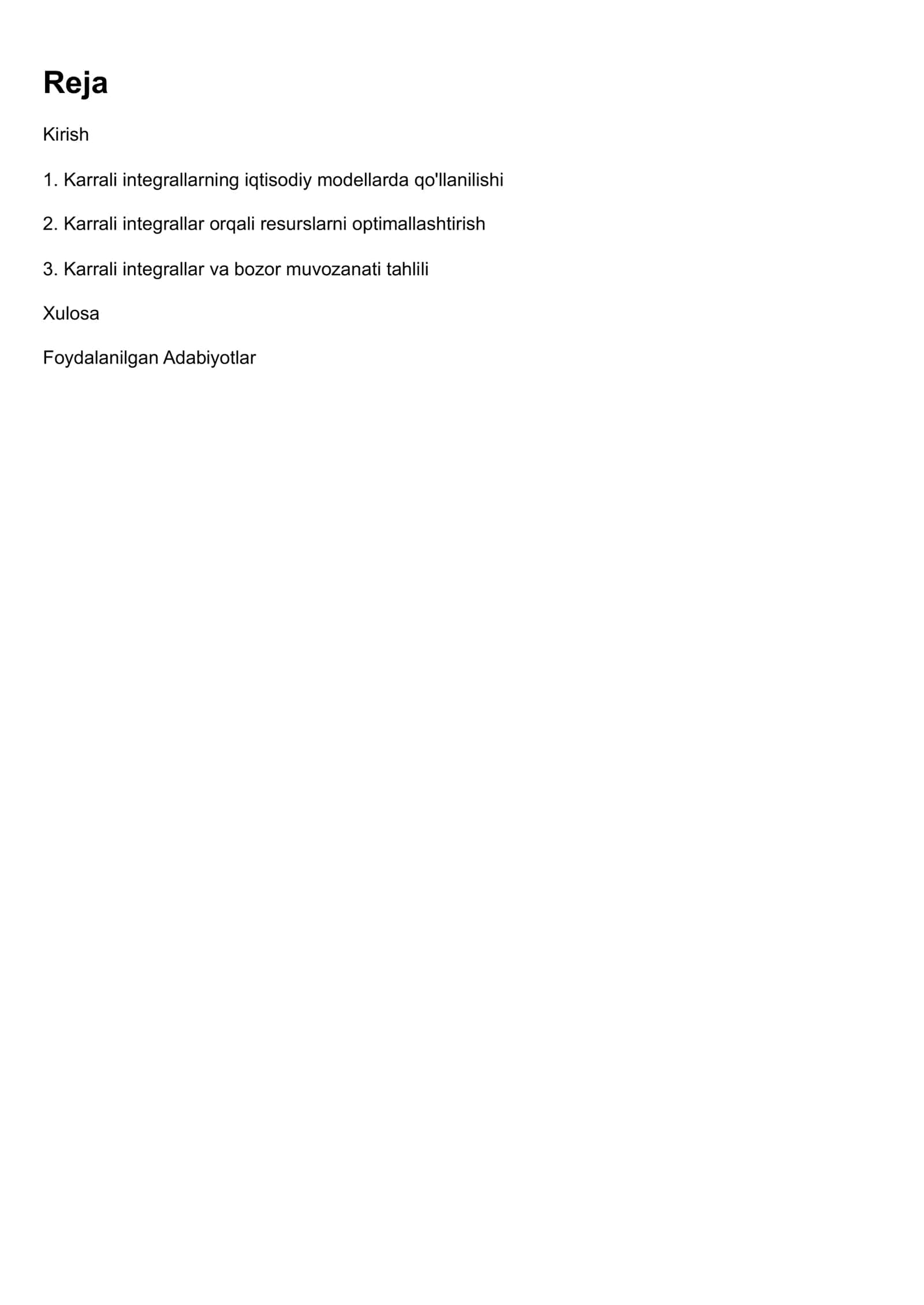 KARRALI INTEGRALLARNI IQTISODIYOTDAGI TATBIQLARI 2