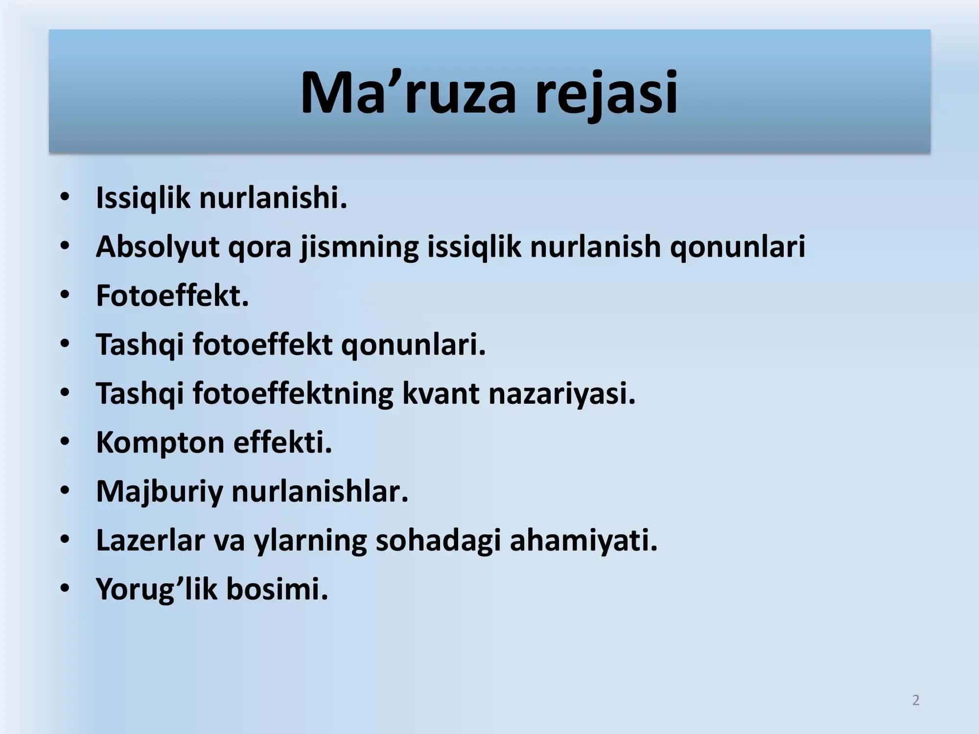 Issiqlik nurlanishi 2