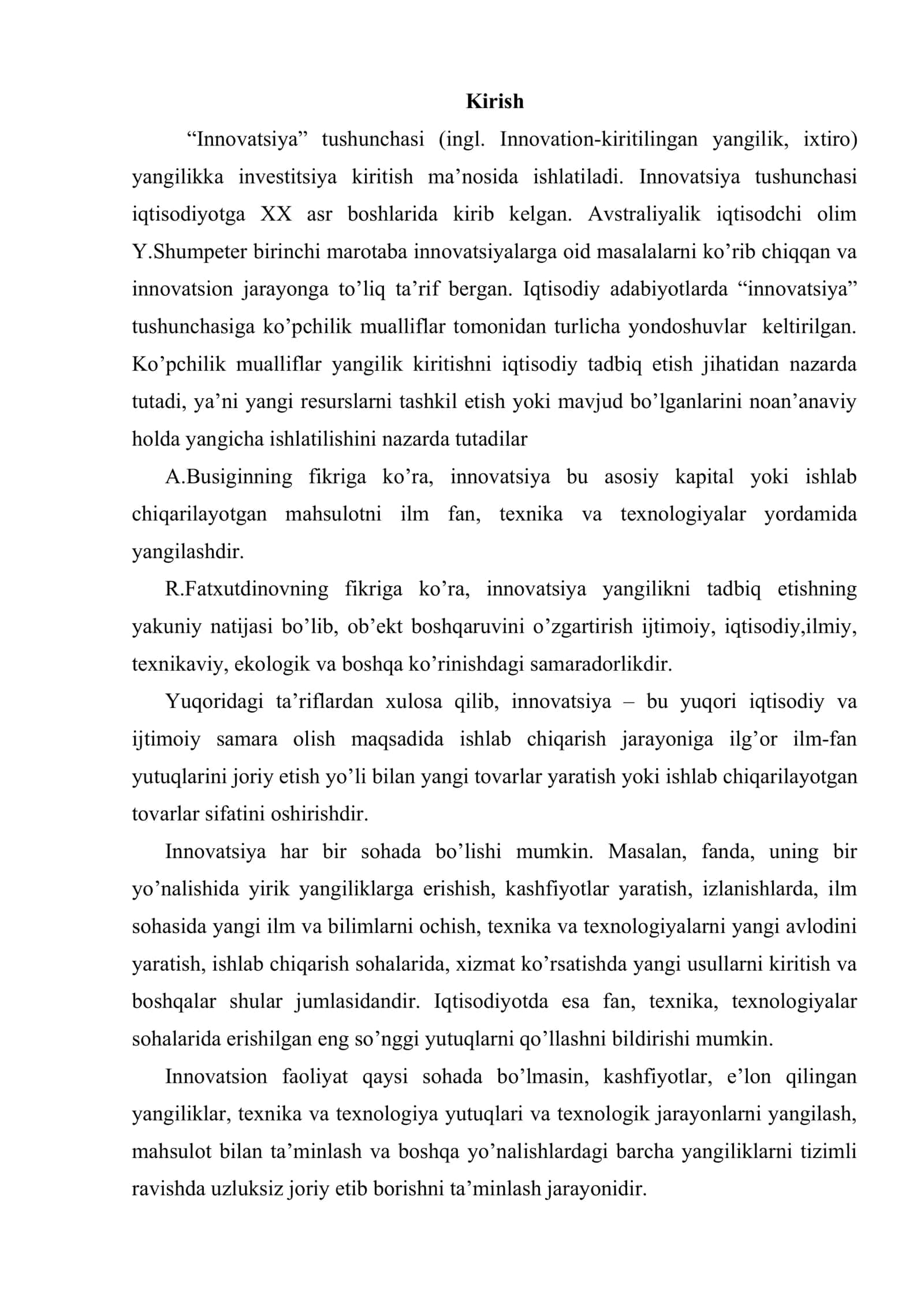 Innovatsiya faoliyatini moliyalashtirish 2