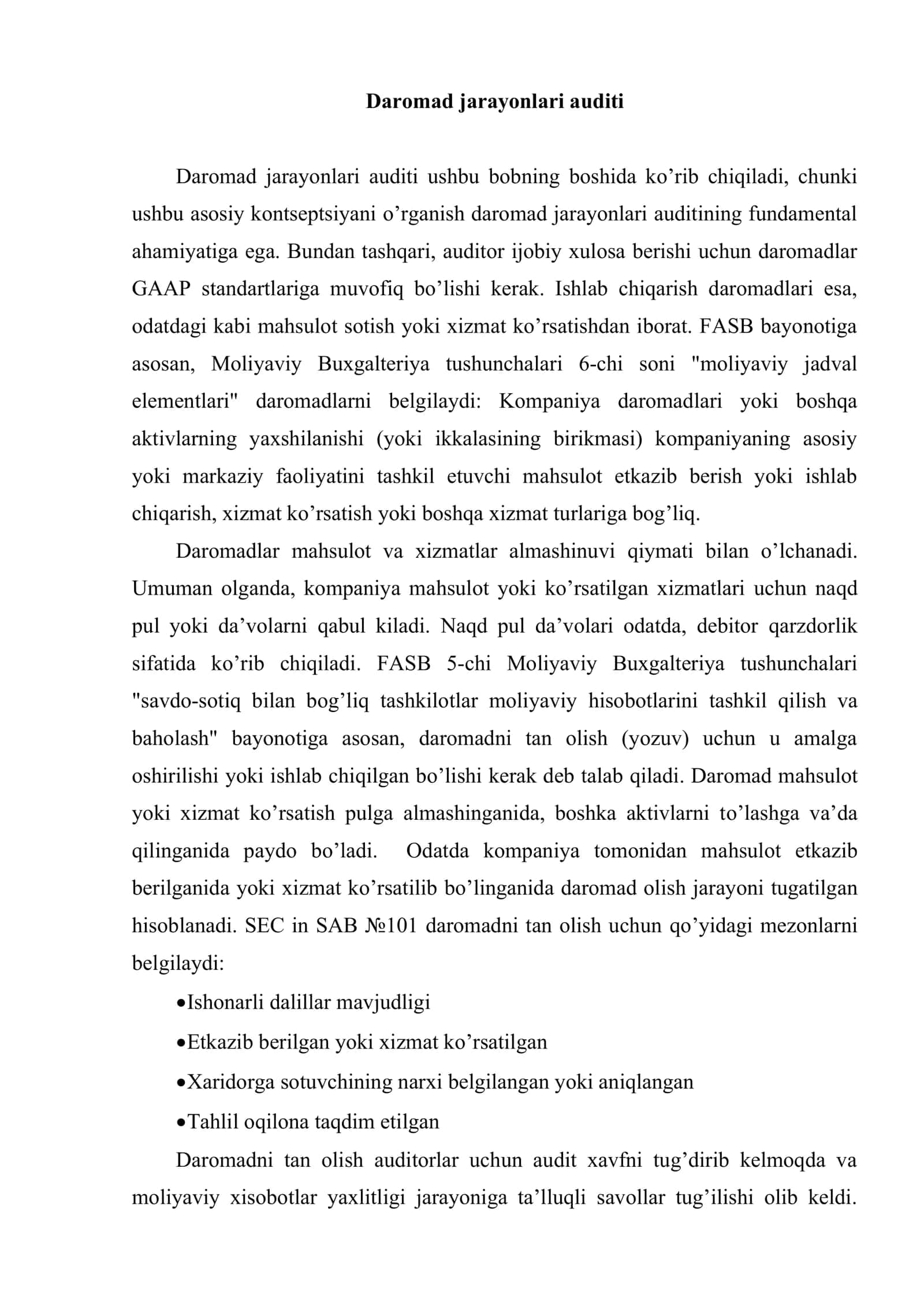 Daromad va xarajatlar hamda moliyaviy natijalar auditi 2