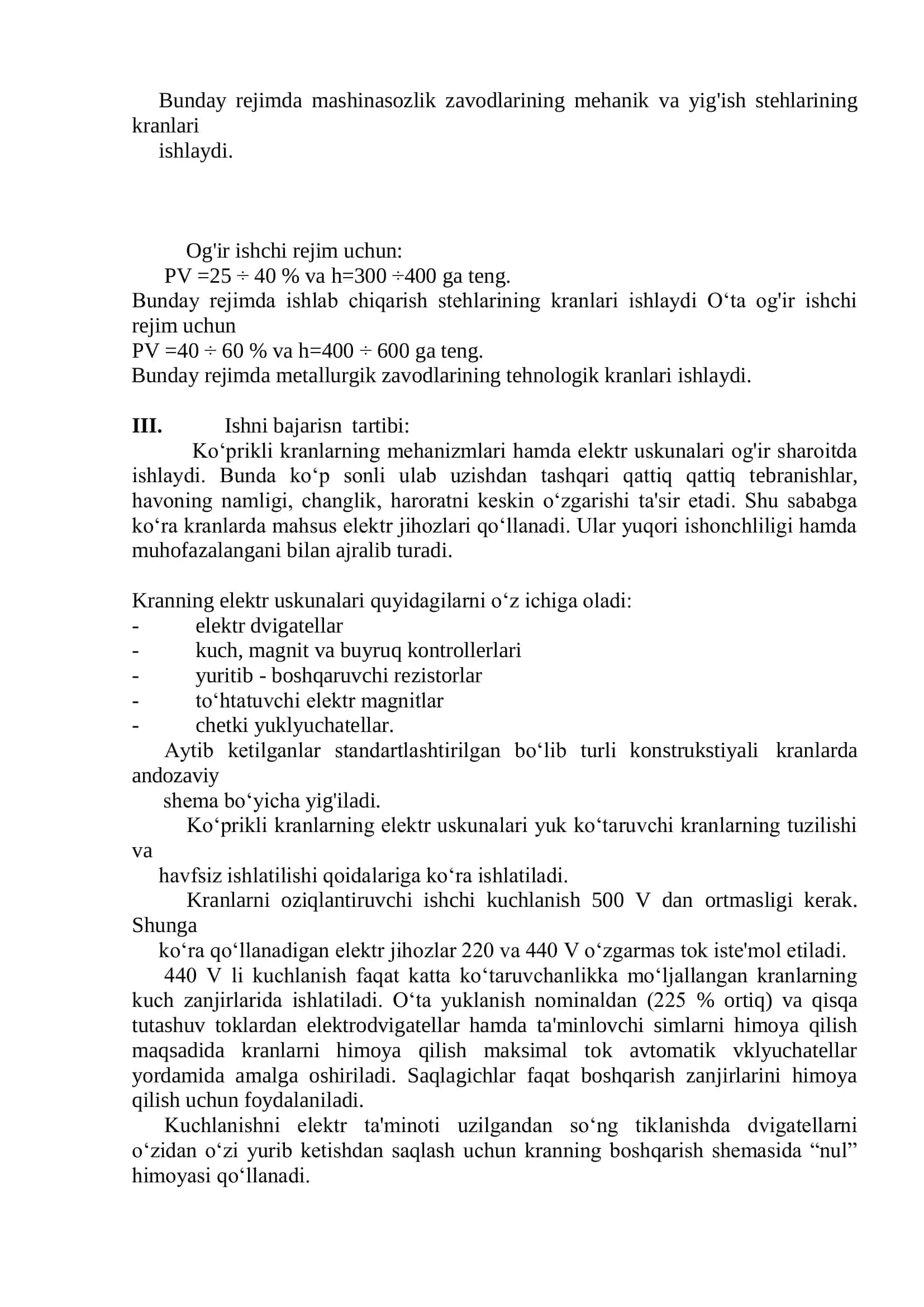 Kranlardagi magnit parametrlar hisoblanishi 2
