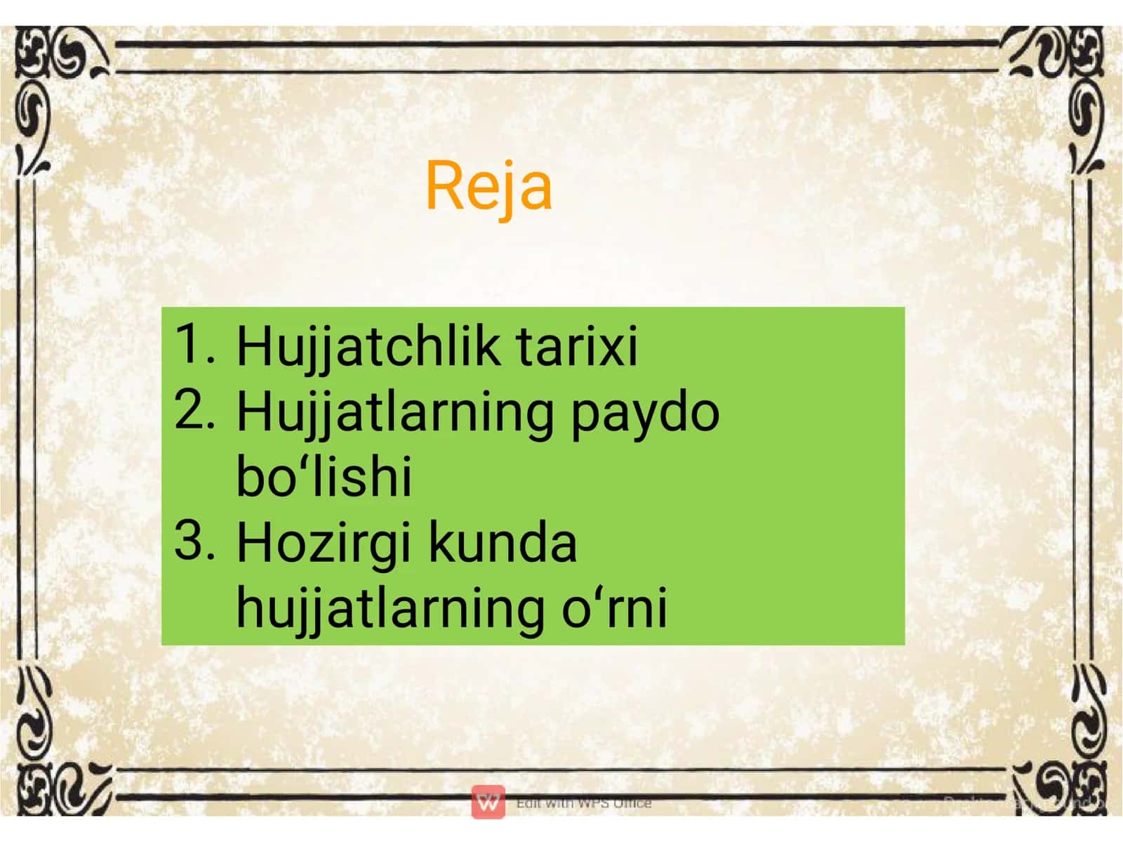 Hujjatlarning paydo boʻlish tarixi 2