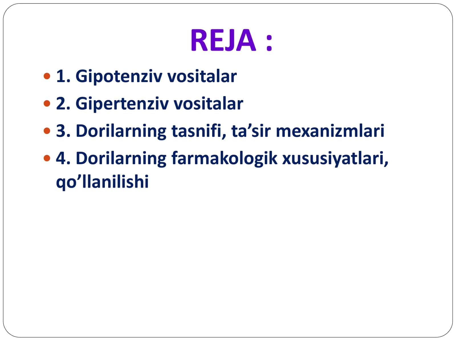 GIPOTENZIV VA GIPERTENZIV VOSITALAR 2