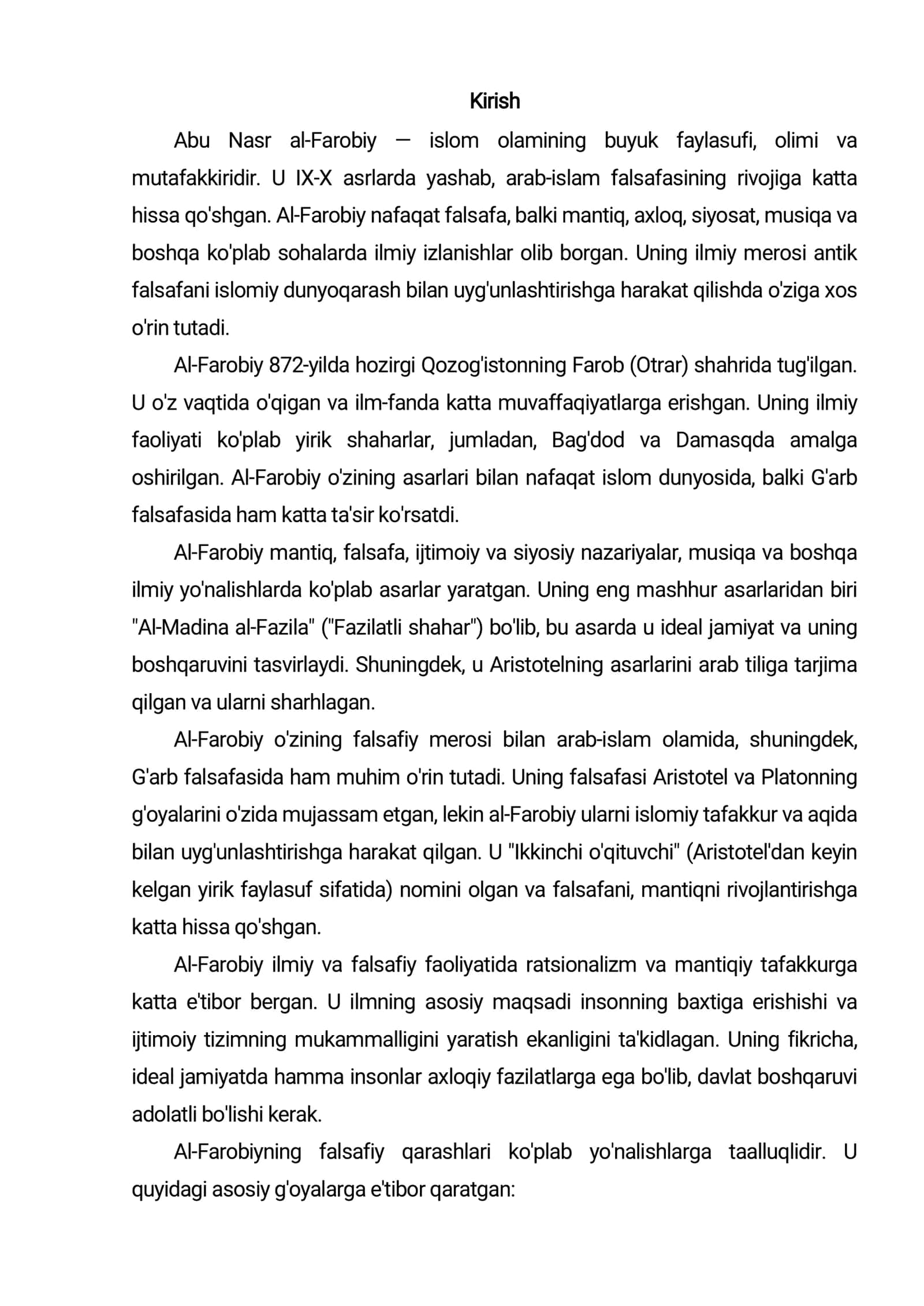 Al-Farobiy Falsafiy Qarashlari 2