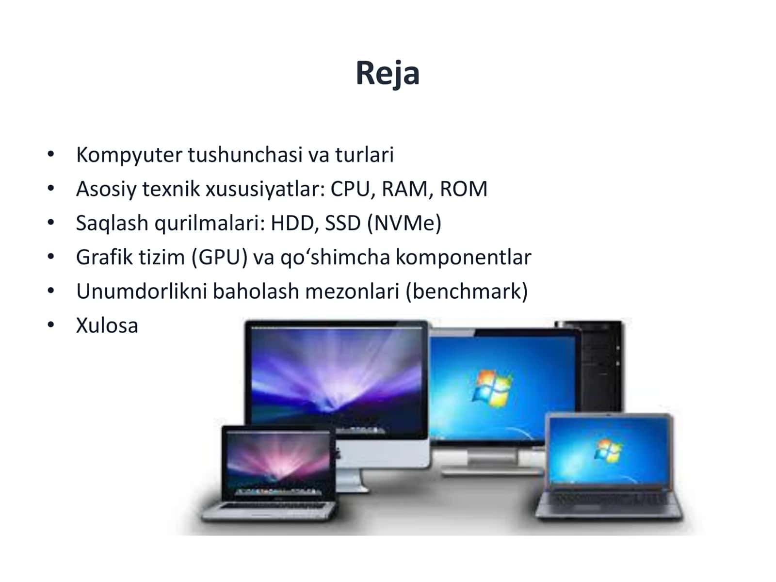 Kompyuter xususiyatlarini tahlil qilish 2