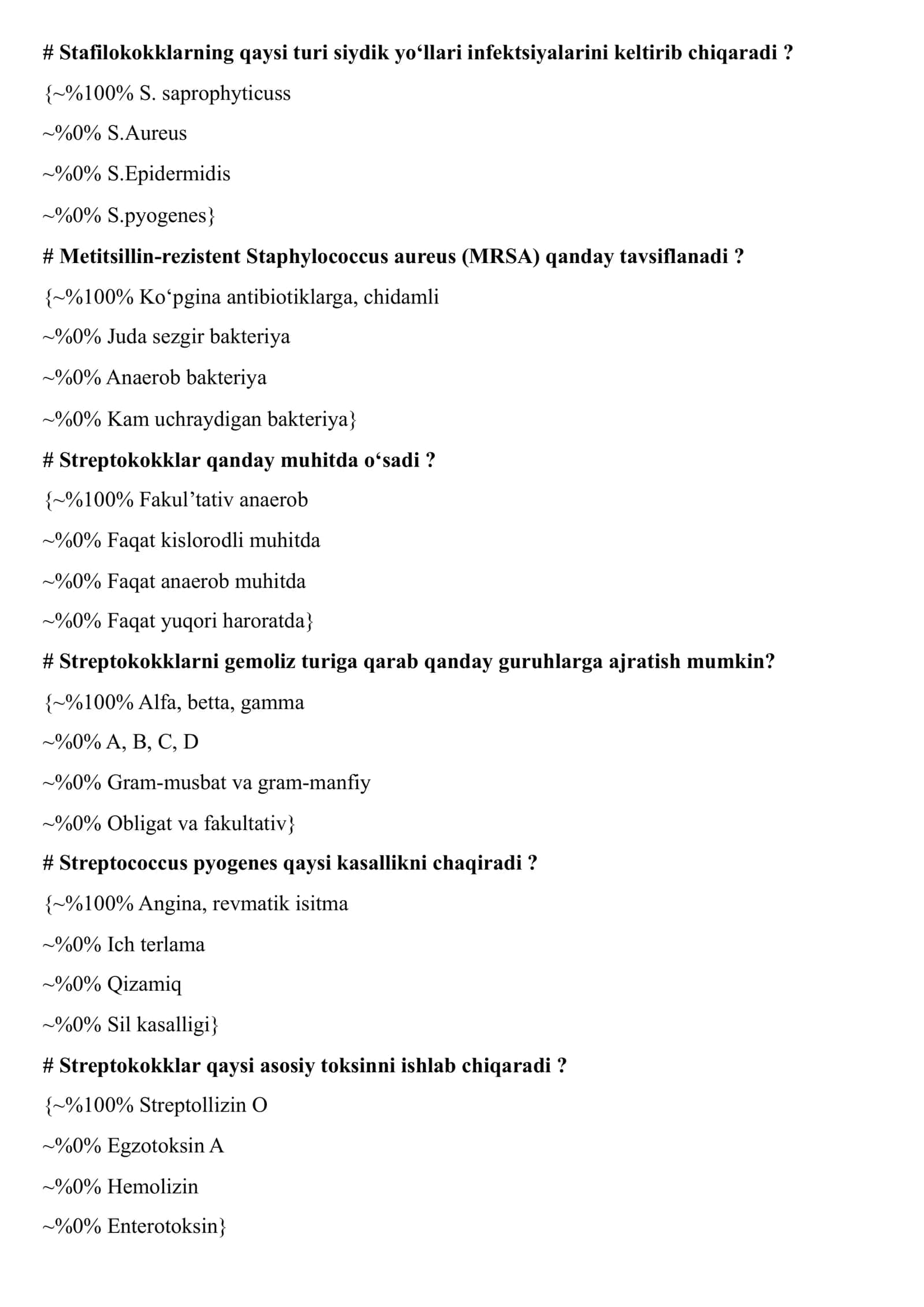 mikrobiologiya 2025 yakuniy test savollari javoblari bilan 2