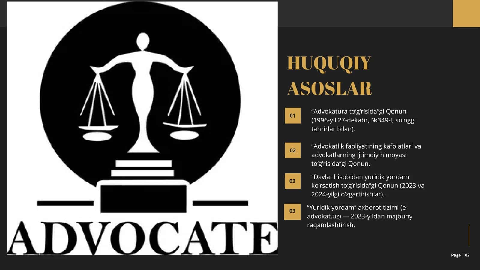 Advokatura haqida taqdimot 2