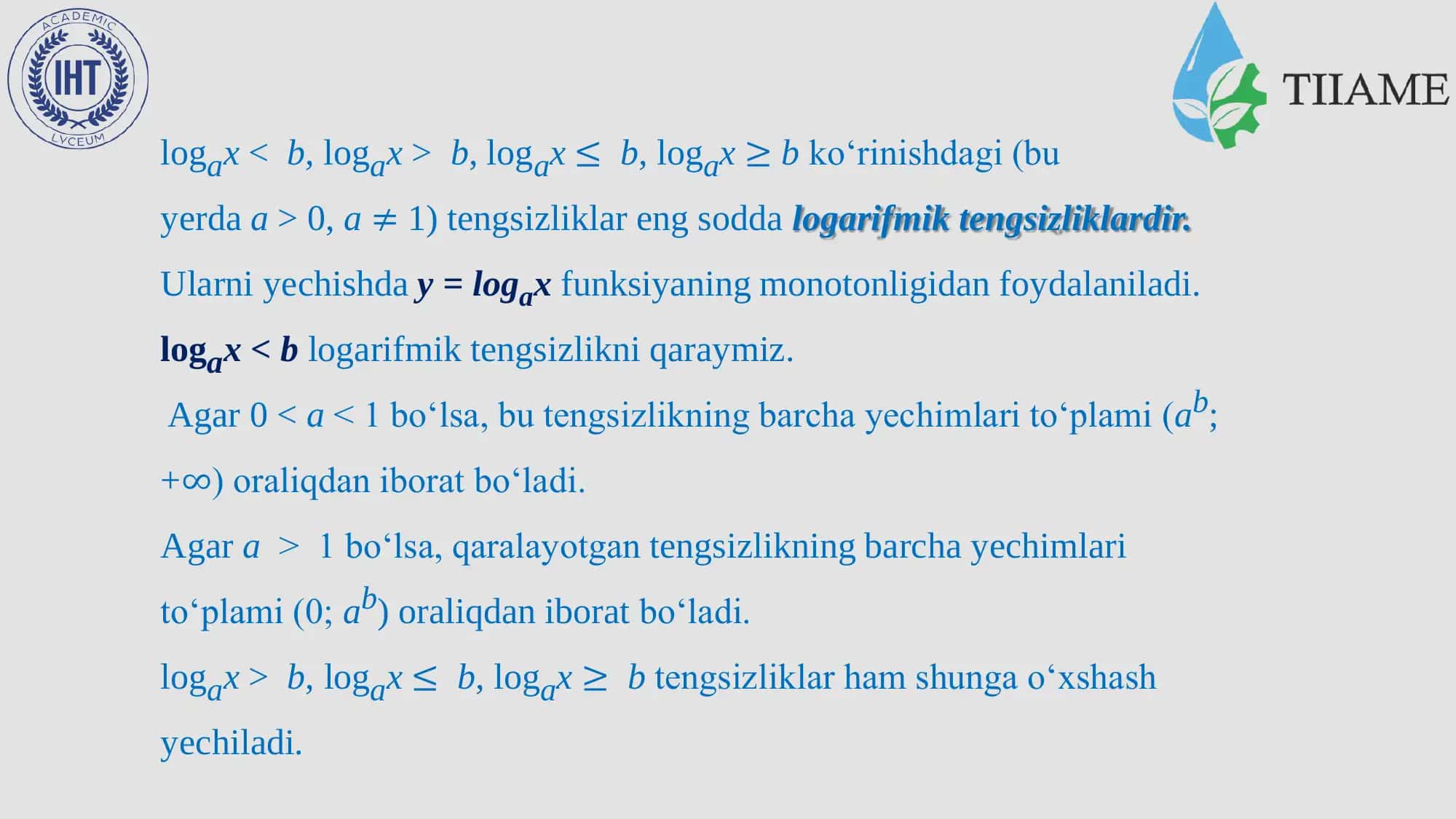 Logarifmik tengsizliklar 2