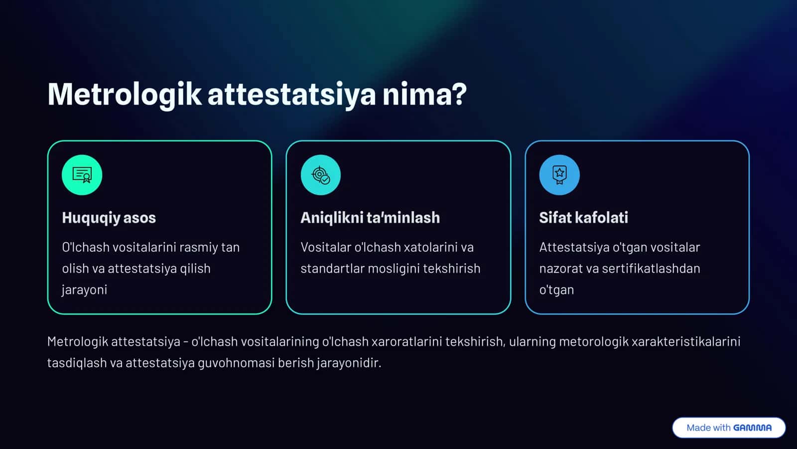 Metrologik attestatsiya qilish 2