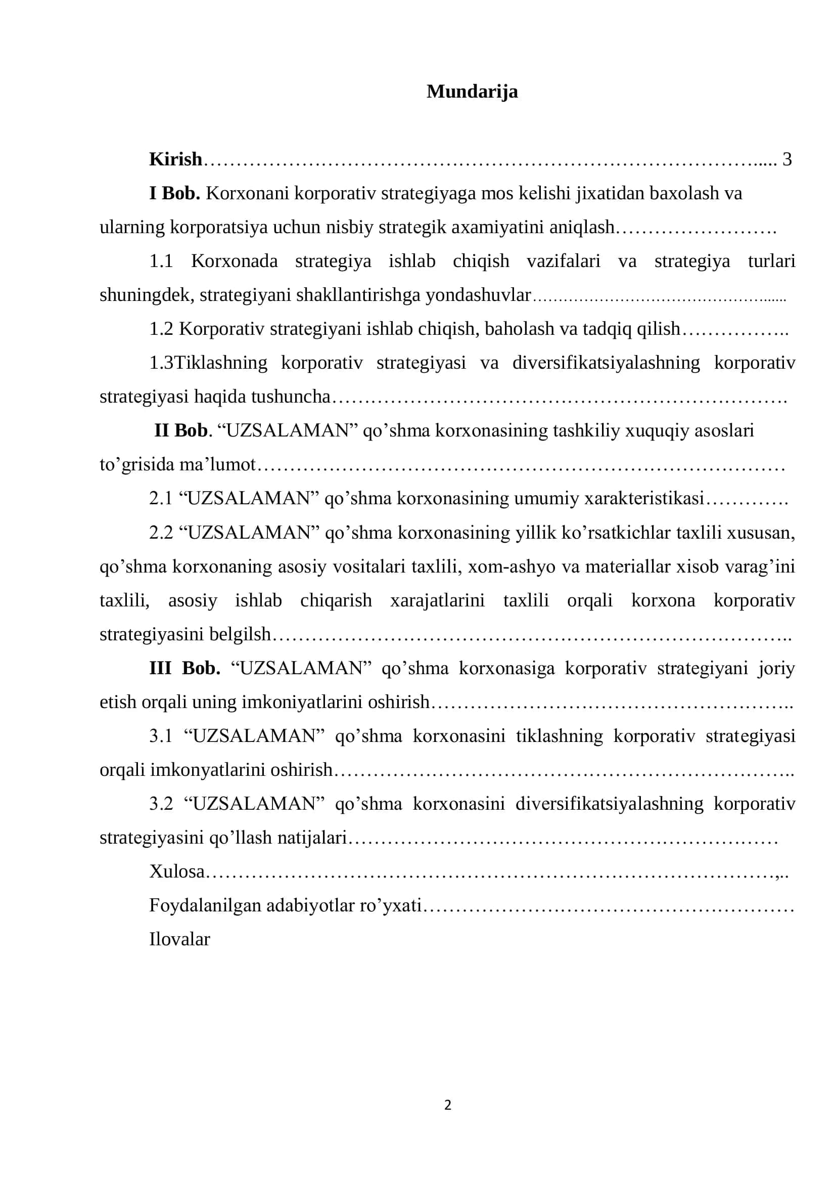 Kurs Ishi "Strategik Manijment" 2